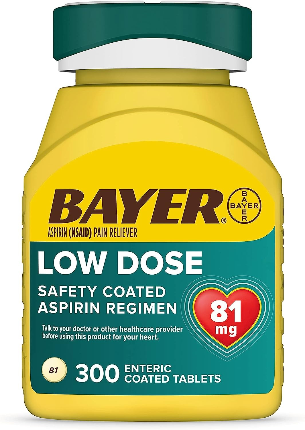 Bayer Low Dose Safety Coated Aspirin, 81 mg