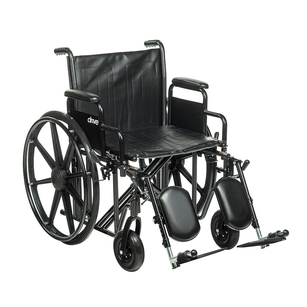 Drive Bariatric Sentra EC Heavy-Duty Wheelchair, Detachable Desk Arm, Elevating Footrest