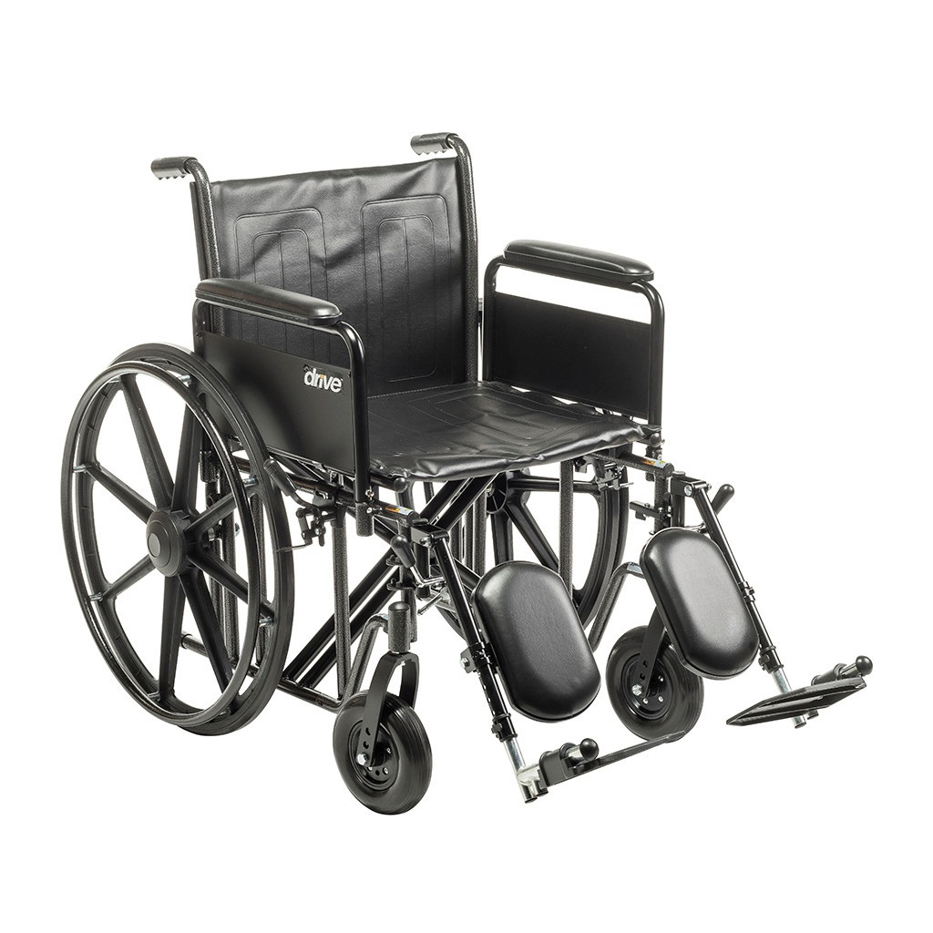Drive Bariatric Sentra EC Heavy-Duty Wheelchair, Detachable Full Arm, Elevating Footrest