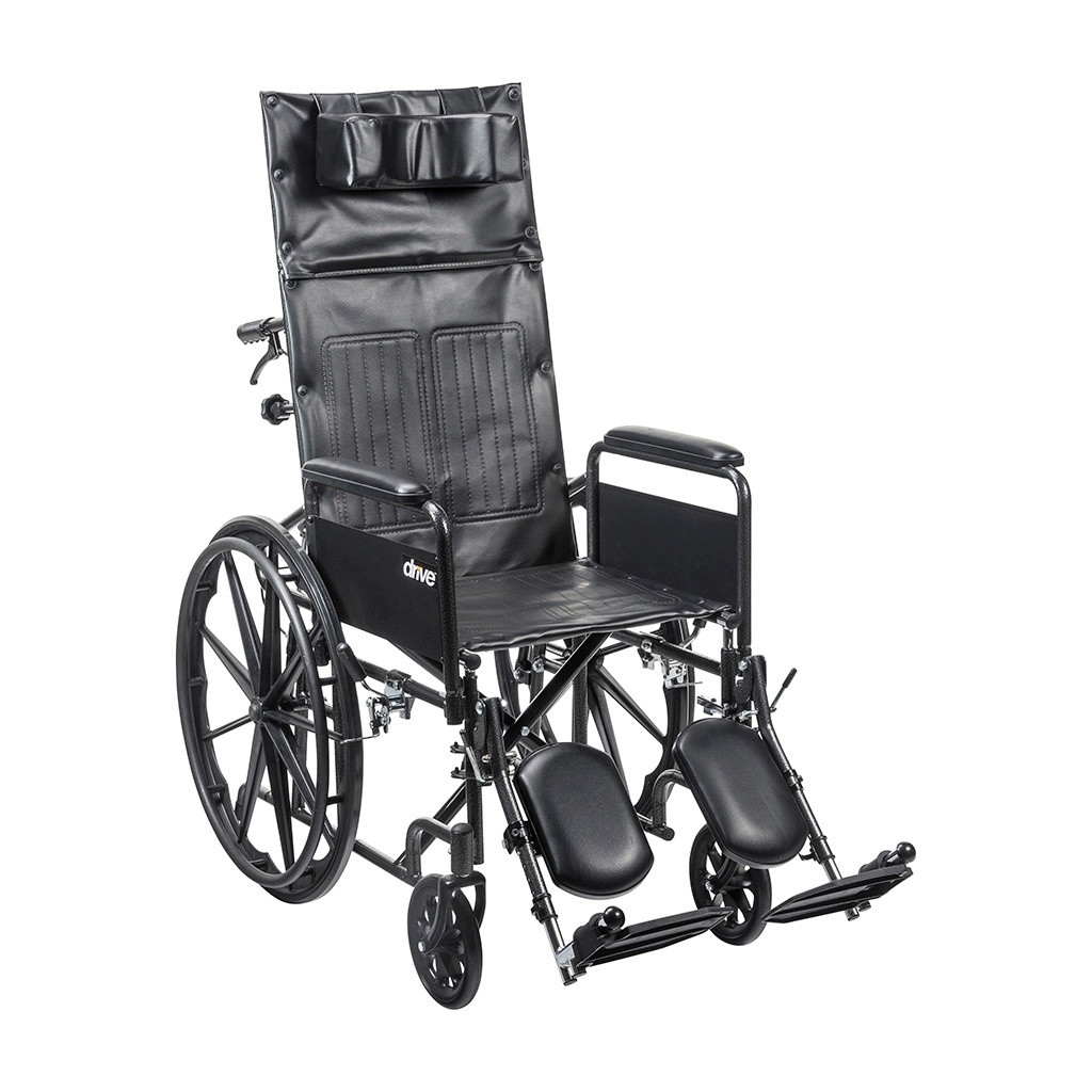 Drive Silver Sport Recliner, Detachable Full Arm
