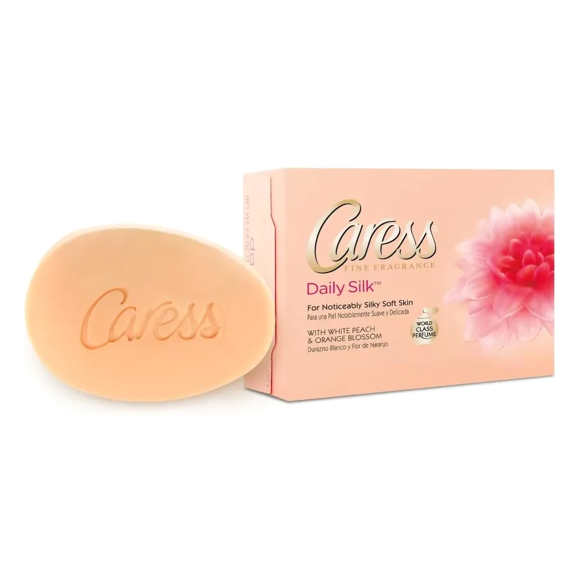Caress Daily Silk Soap Bar, Peach Scent
