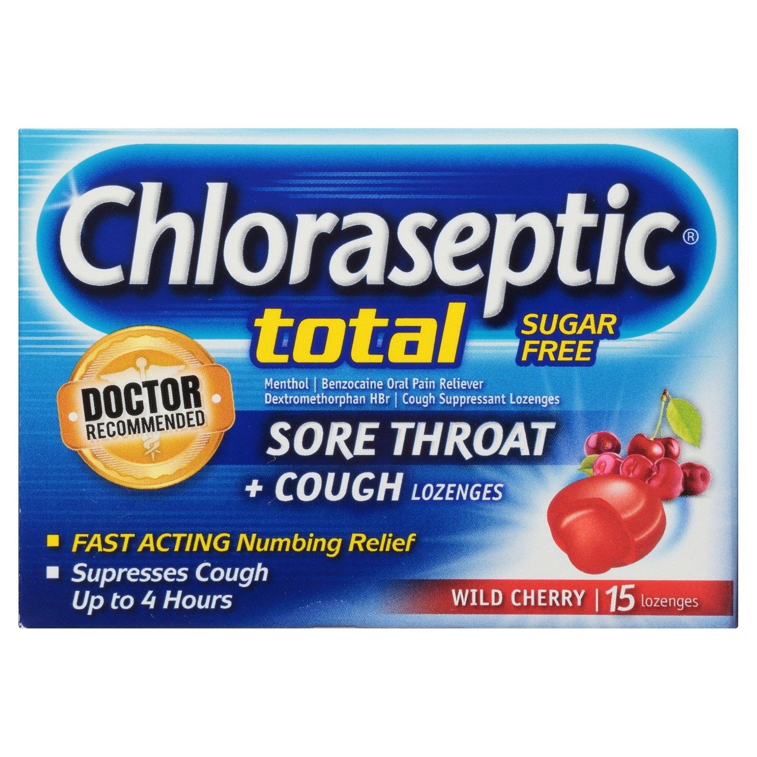 Chloraseptic Sore Throat & Cough Relief, Sugar Free Wild Cherry Flavor