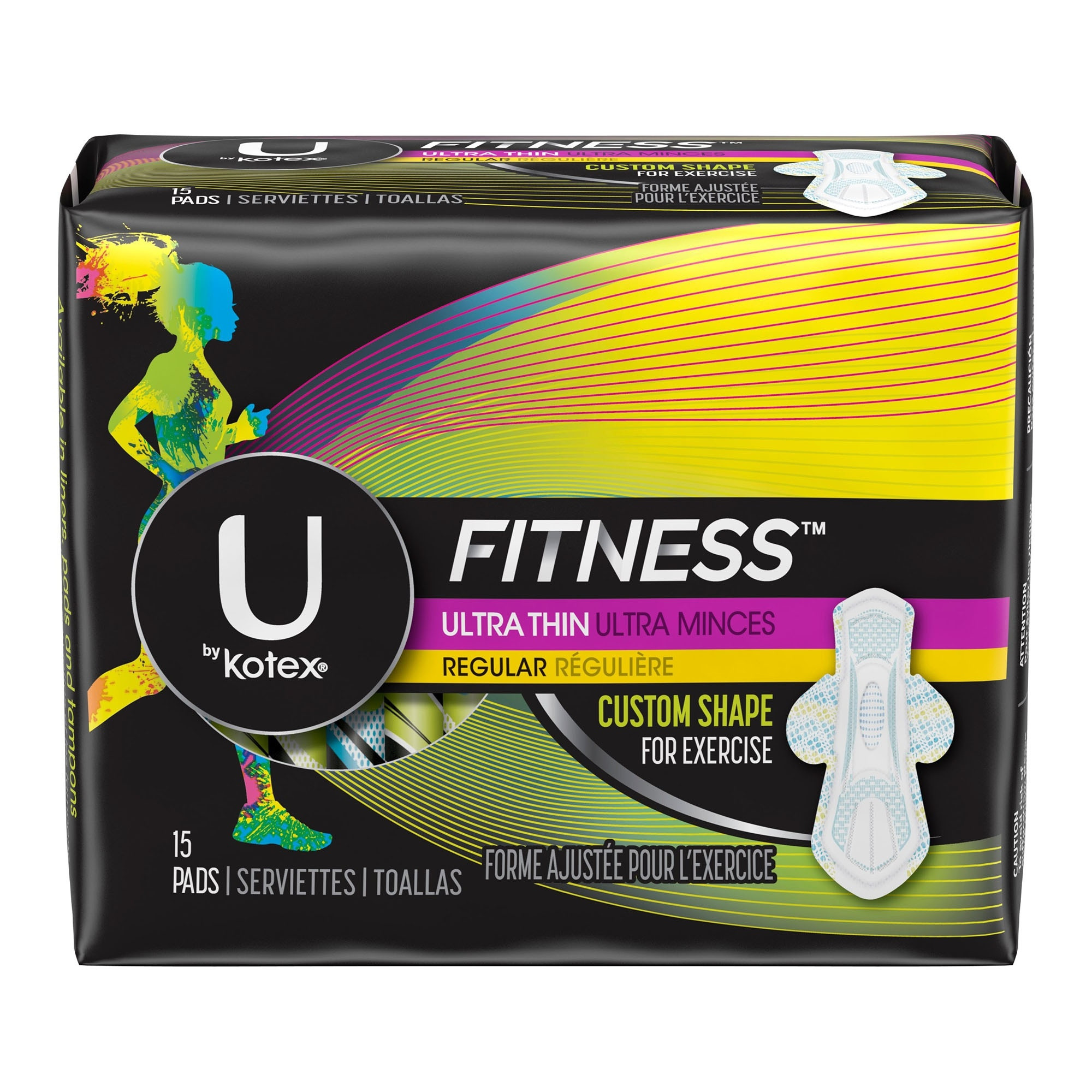 U by Kotex Fitness Ultra Thin Feminine Pads, Regular