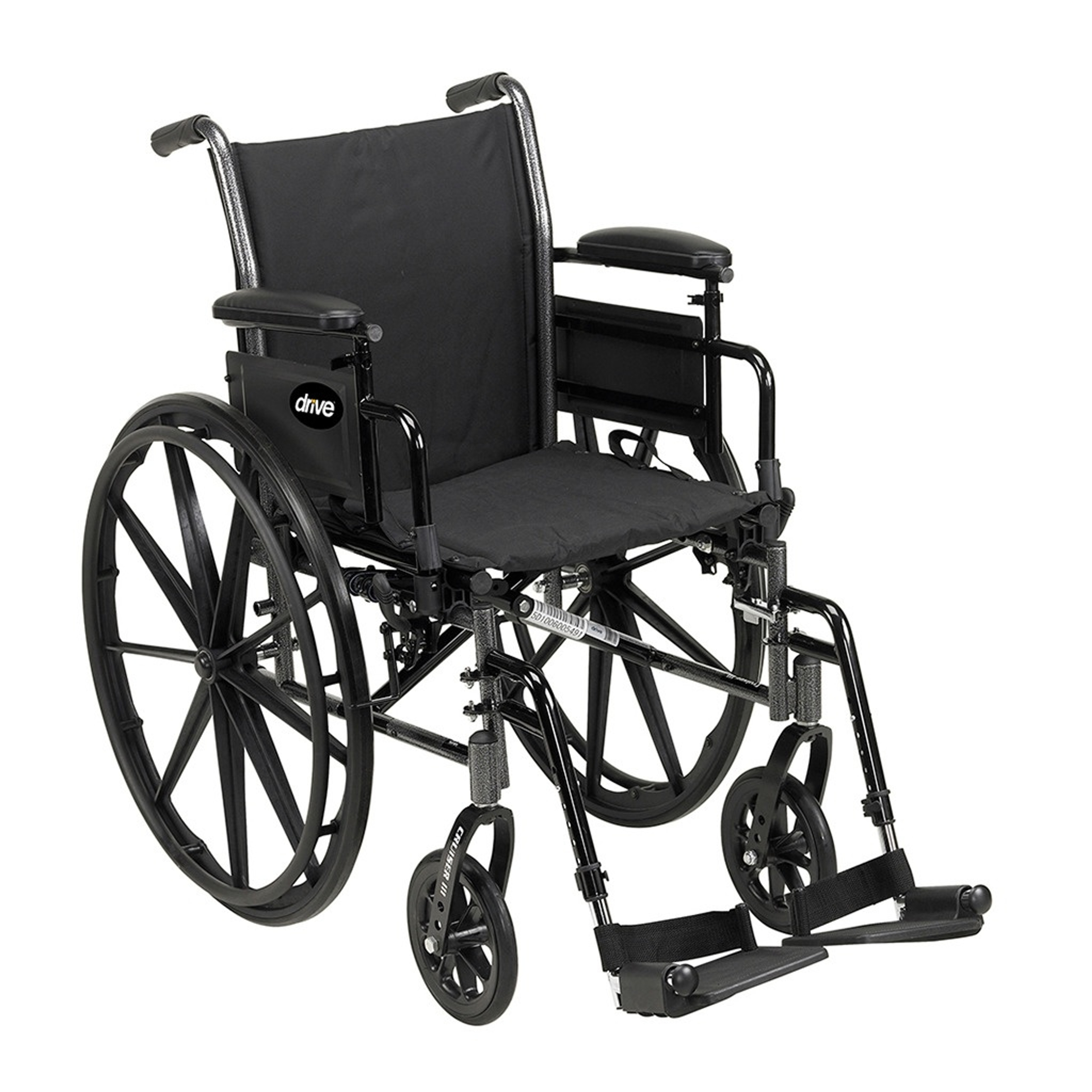 Drive Cruiser III Wheelchair, Flip Back Detachable and Adjustable Height Desk Arm, Elevating Legrests
