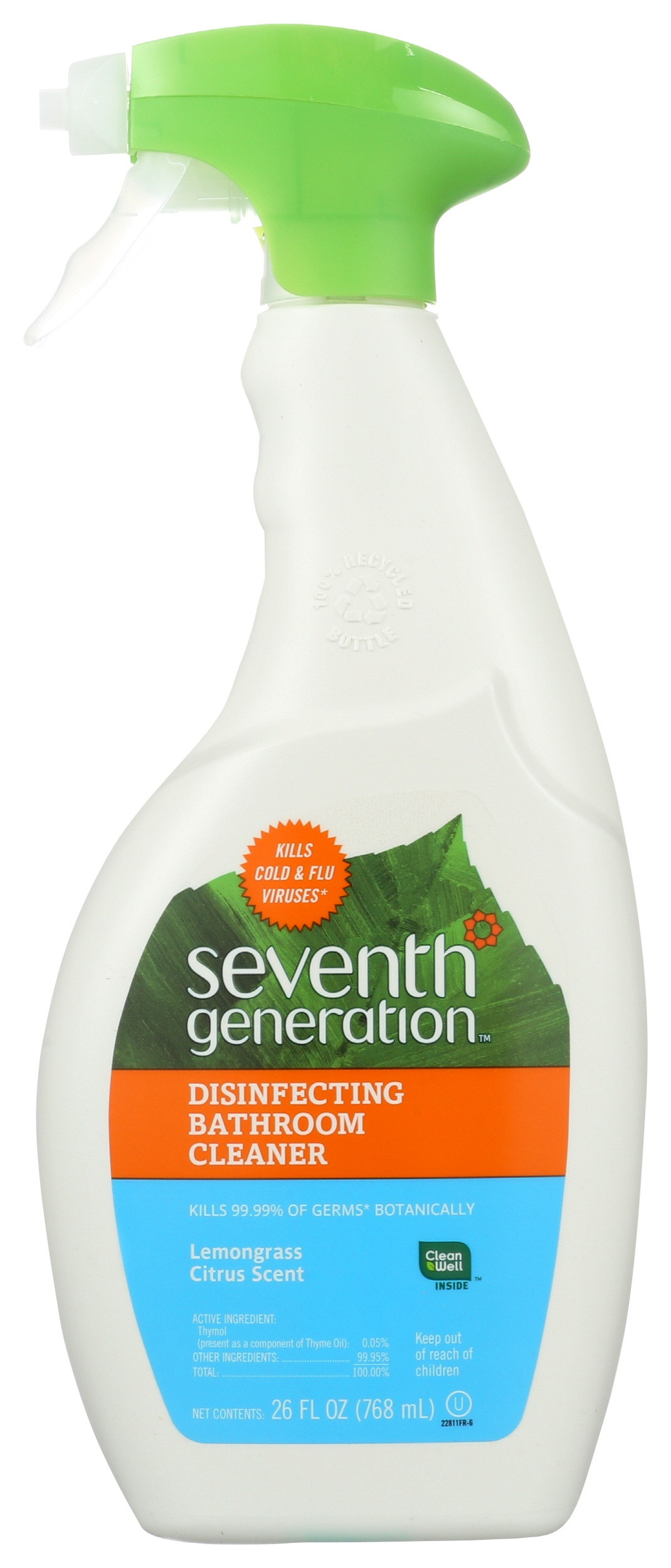 Seventh Generation Disinfecting Bathroom Cleaner, Lemongrass Citrus Scent