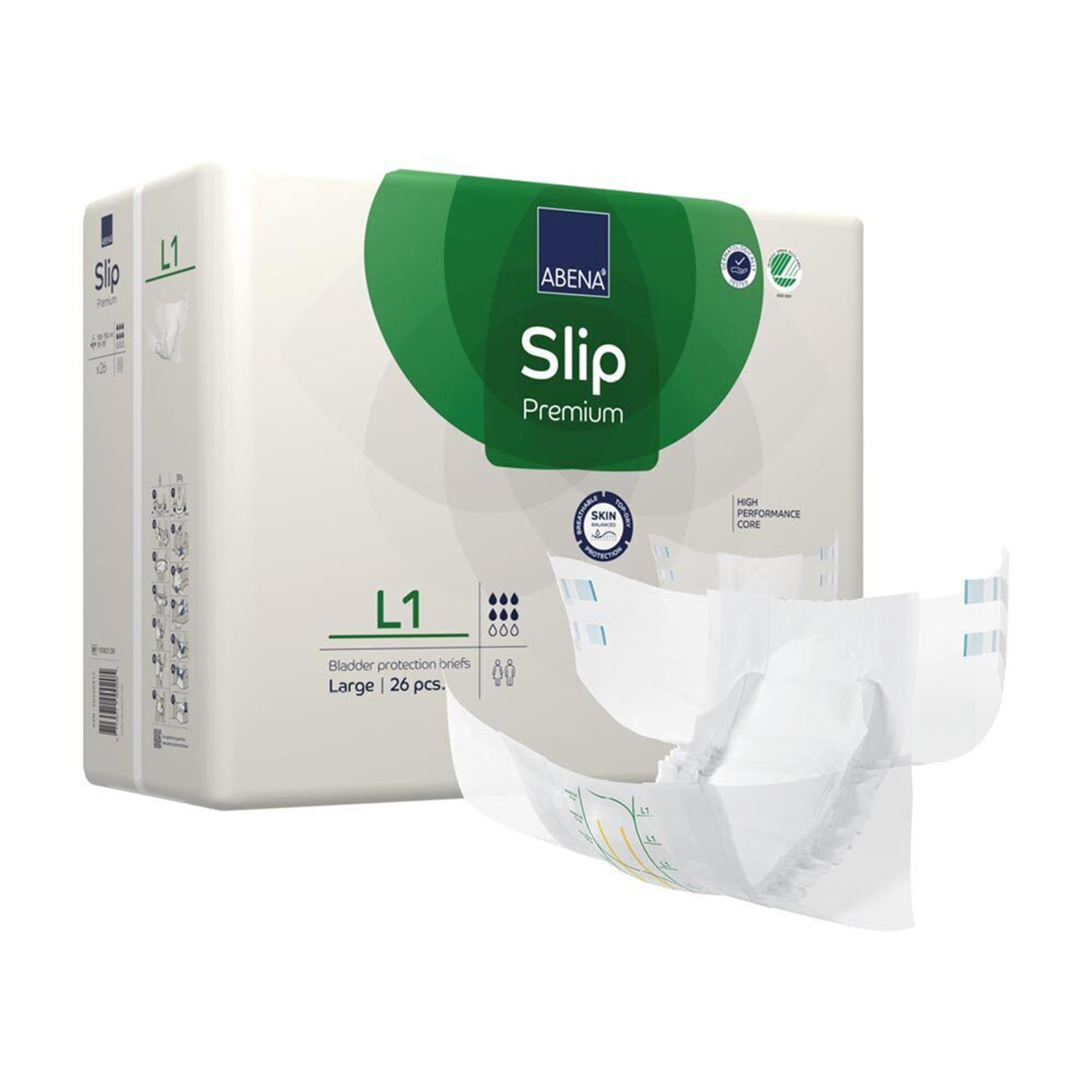 Abena Slip Premium Diapers with Tabs, Level 1s