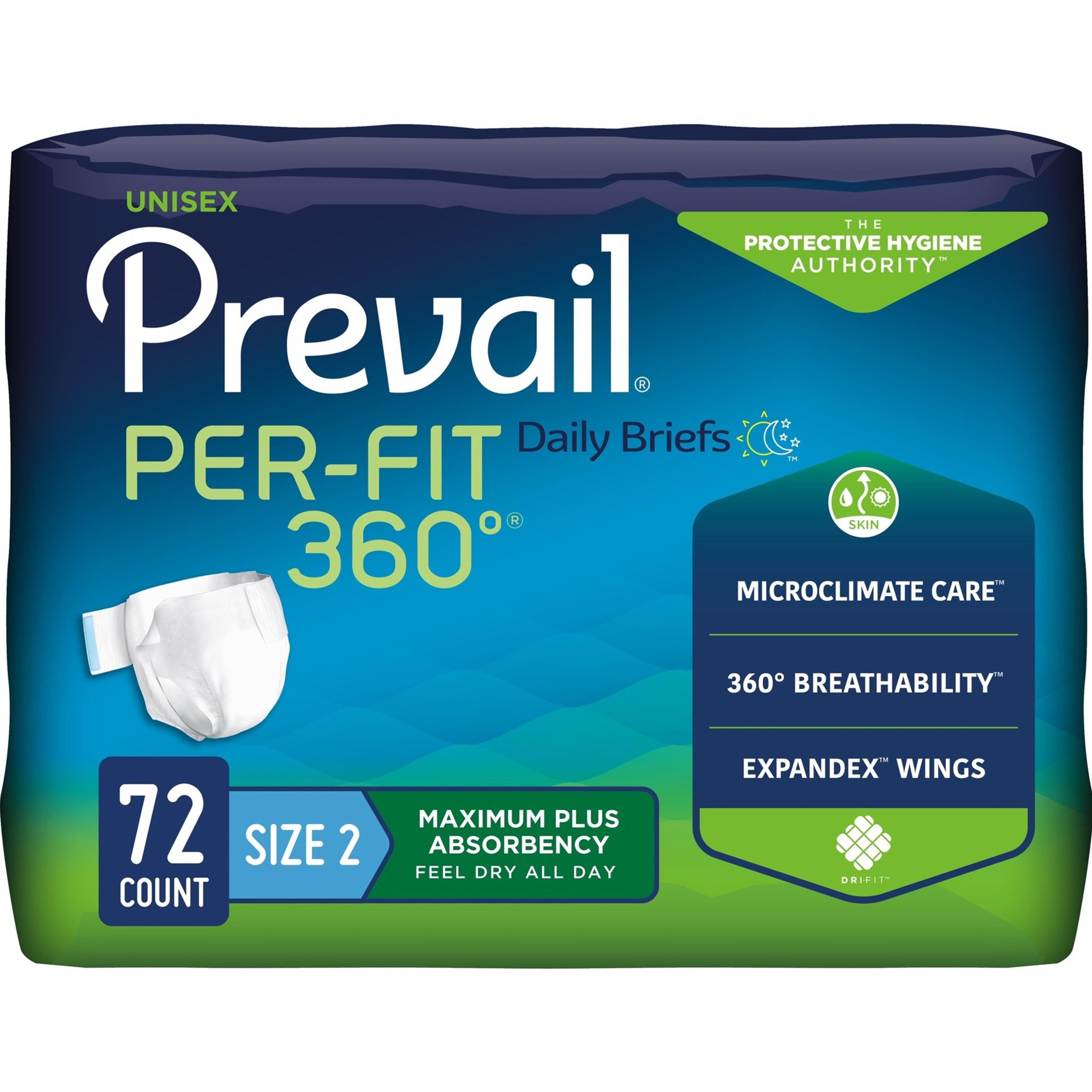 Prevail Per-Fit 360 Daily Adult Incontinence Briefs with Tabs, Maximum Plus