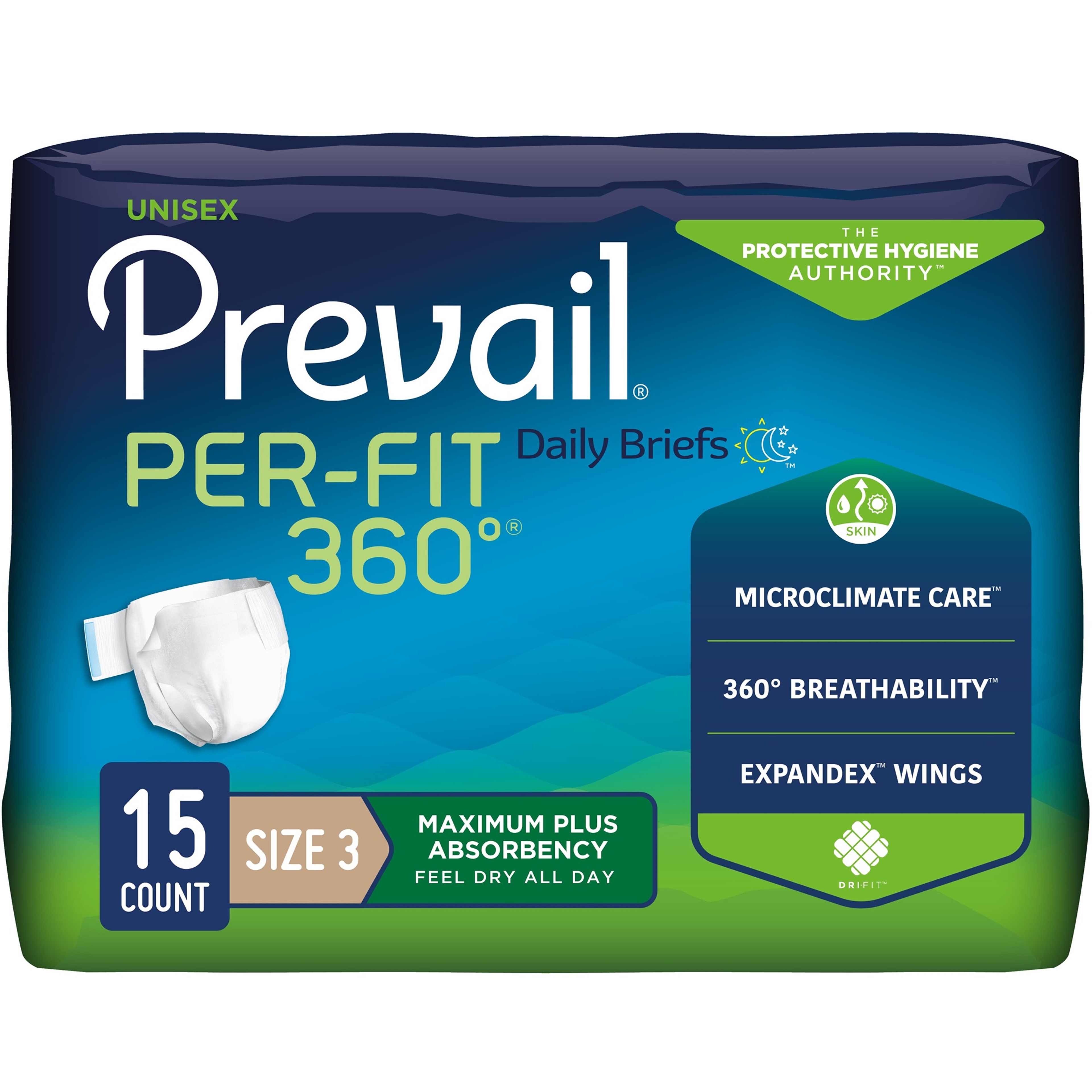 Prevail Per-Fit 360 Daily Adult Incontinence Briefs with Tabs, Maximum Plus