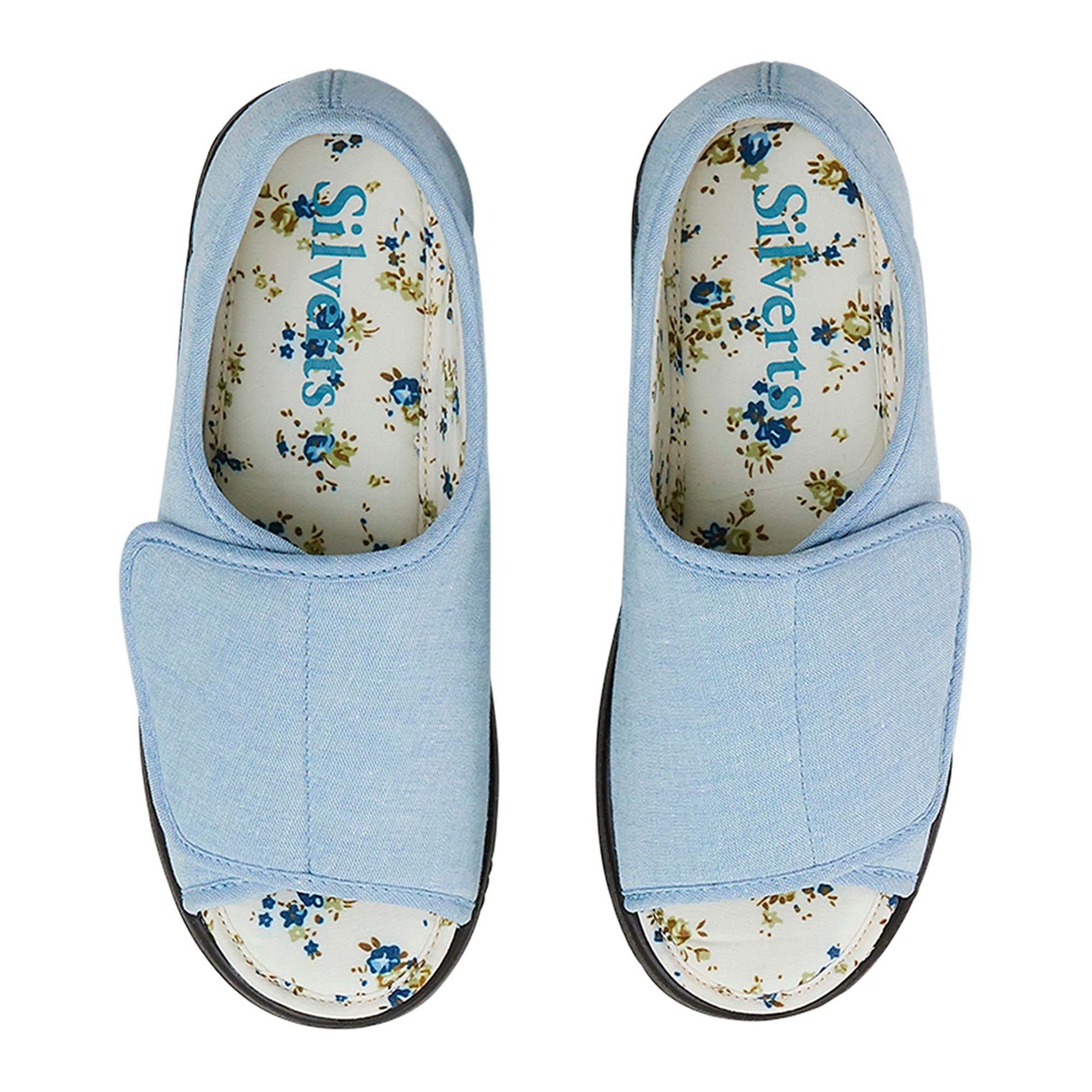 Silverts Women's Extra Wide Sandal, Denim