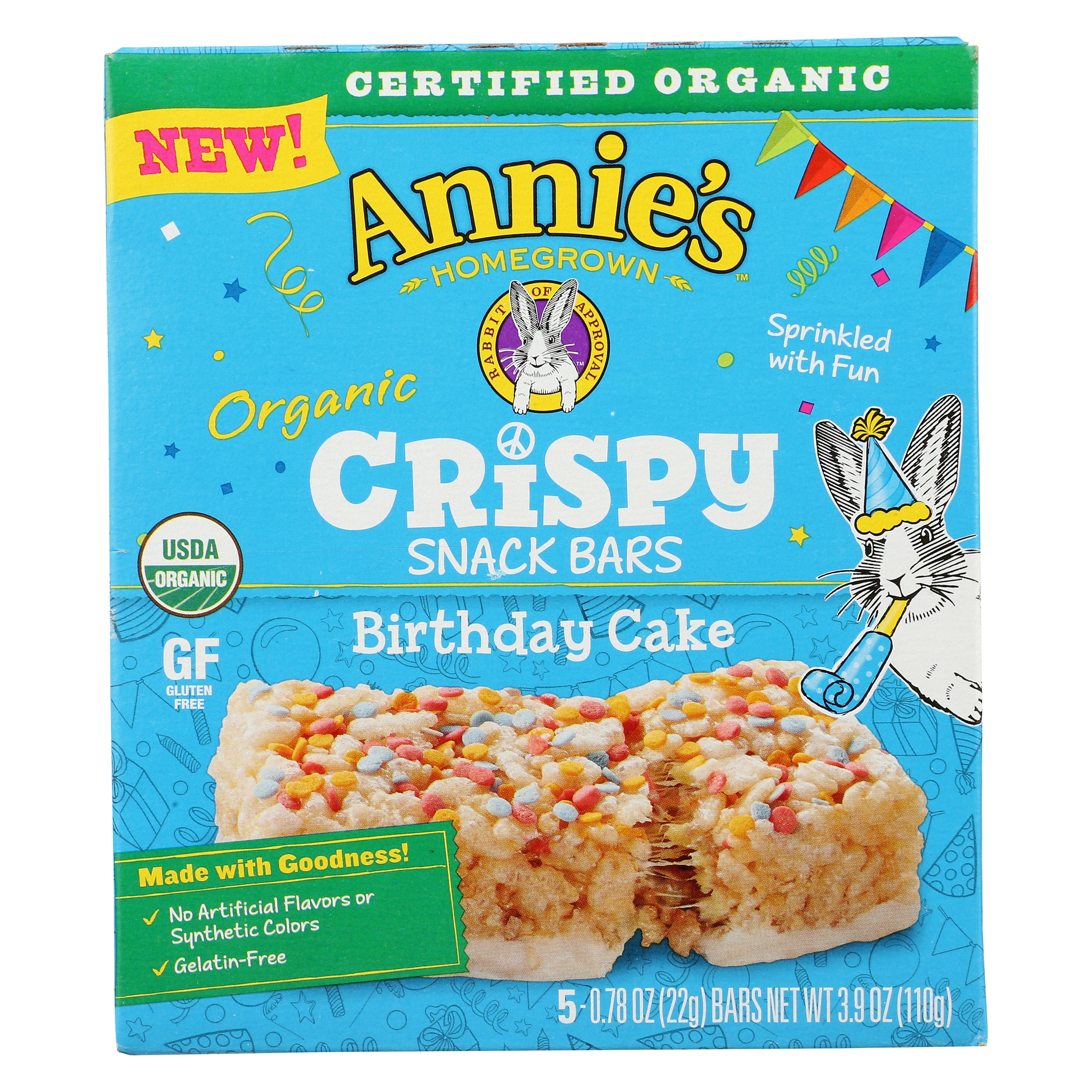 Annie's Organic Crunchy Snack Bars, Birthday Cake