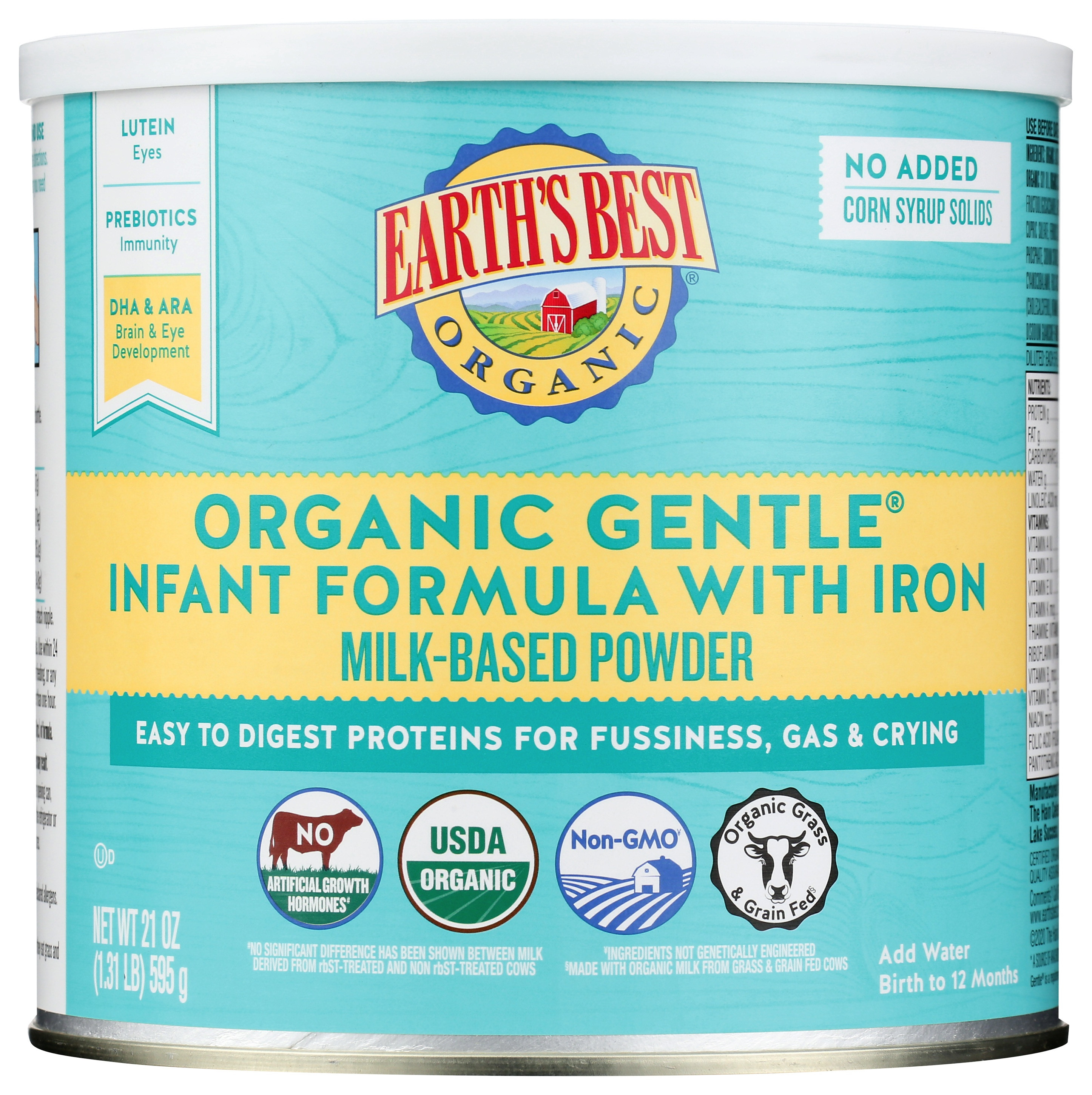 Earth's Best Organic Gentle Infant Formula With Iron