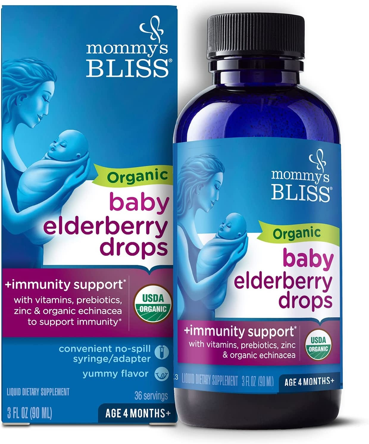 Mommy's Bliss Organic Baby Elderberry Drops + Immunity Support Supplement