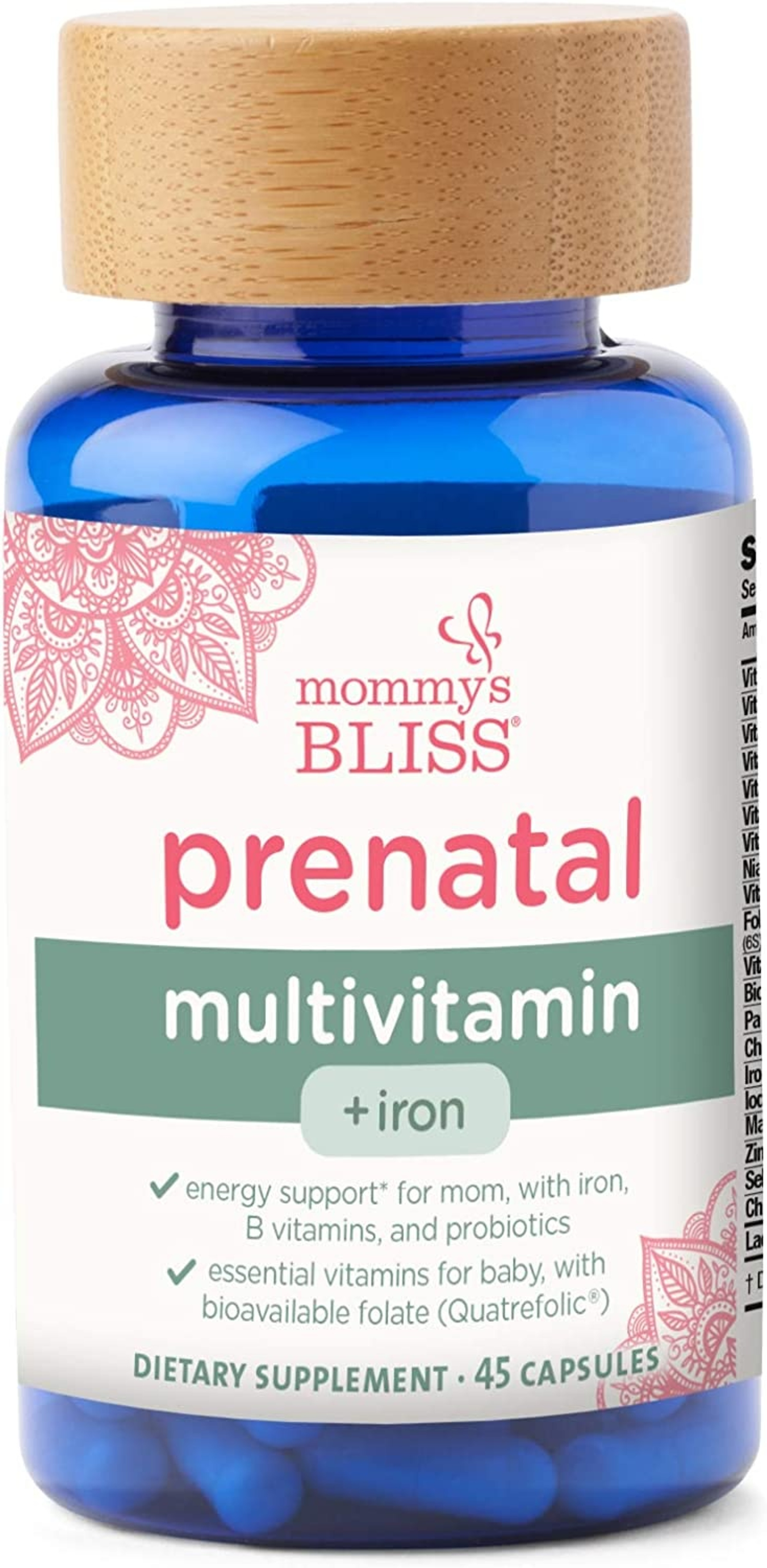 Mommy's Bliss, Prenatal Multivitamin + Iron Supplement