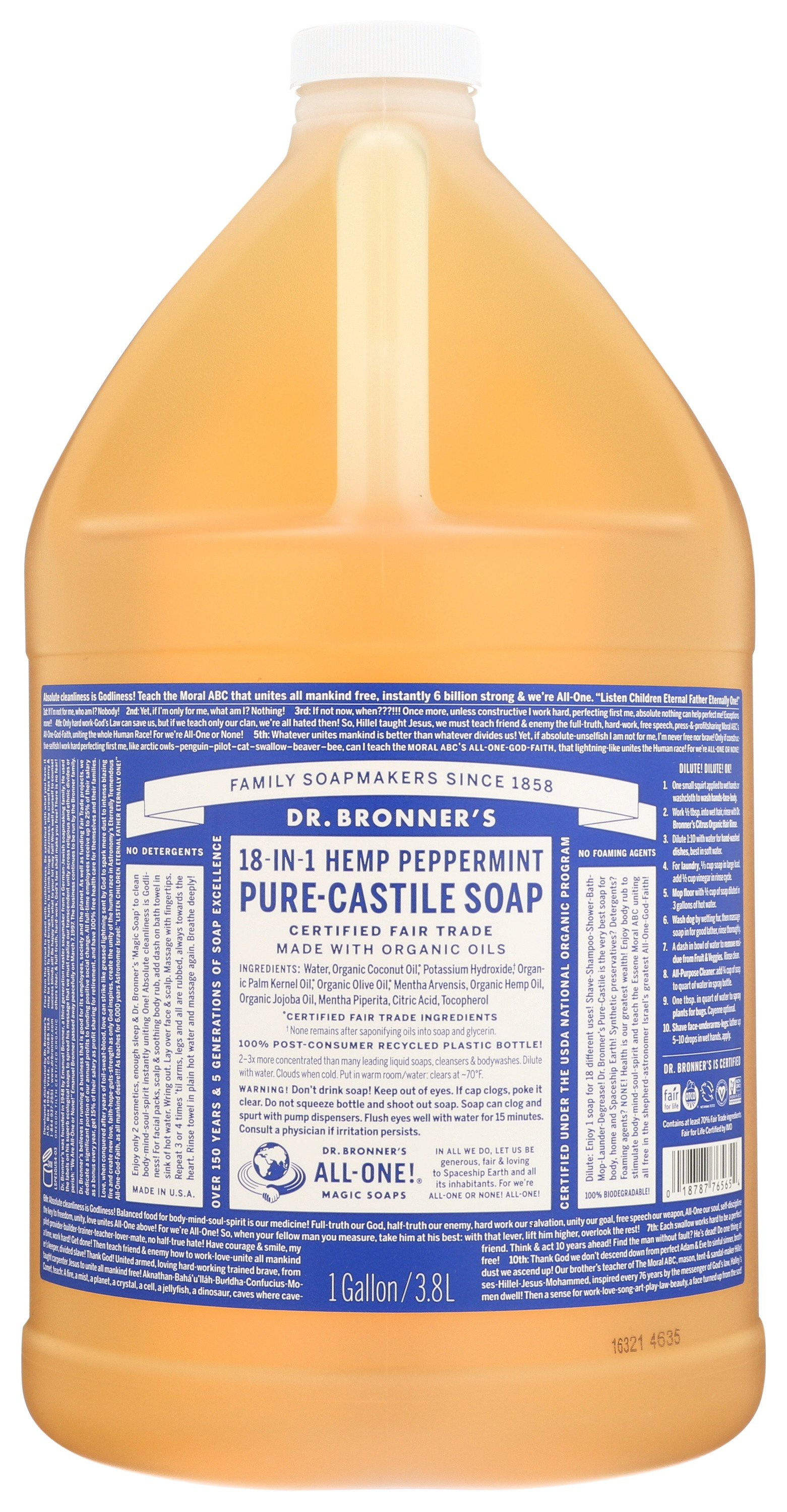 Dr. Bronner's Organic Hemp Pure Castile Soap, Peppermint