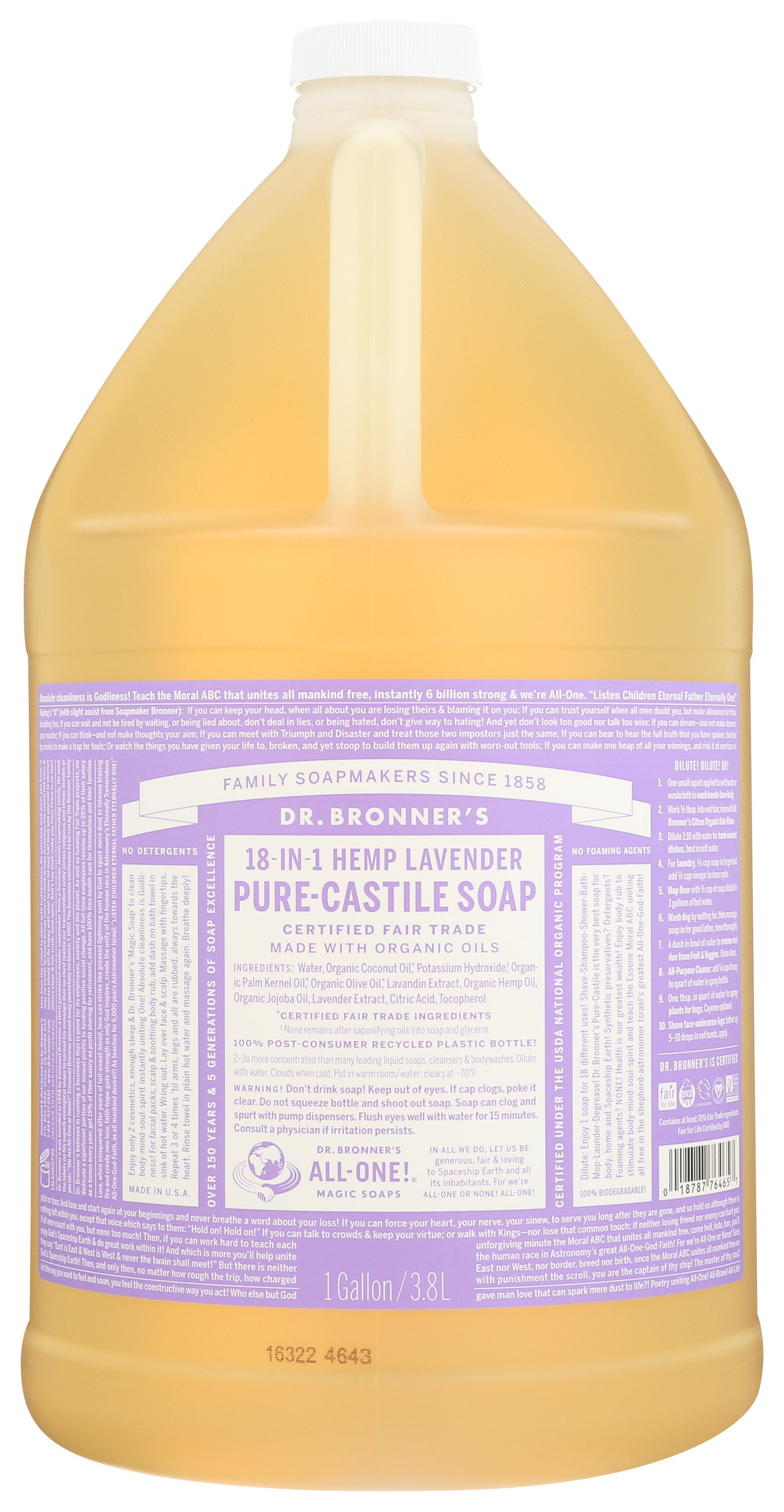 Dr. Bronner's Organic Hemp Pure Castile Soap, Lavender