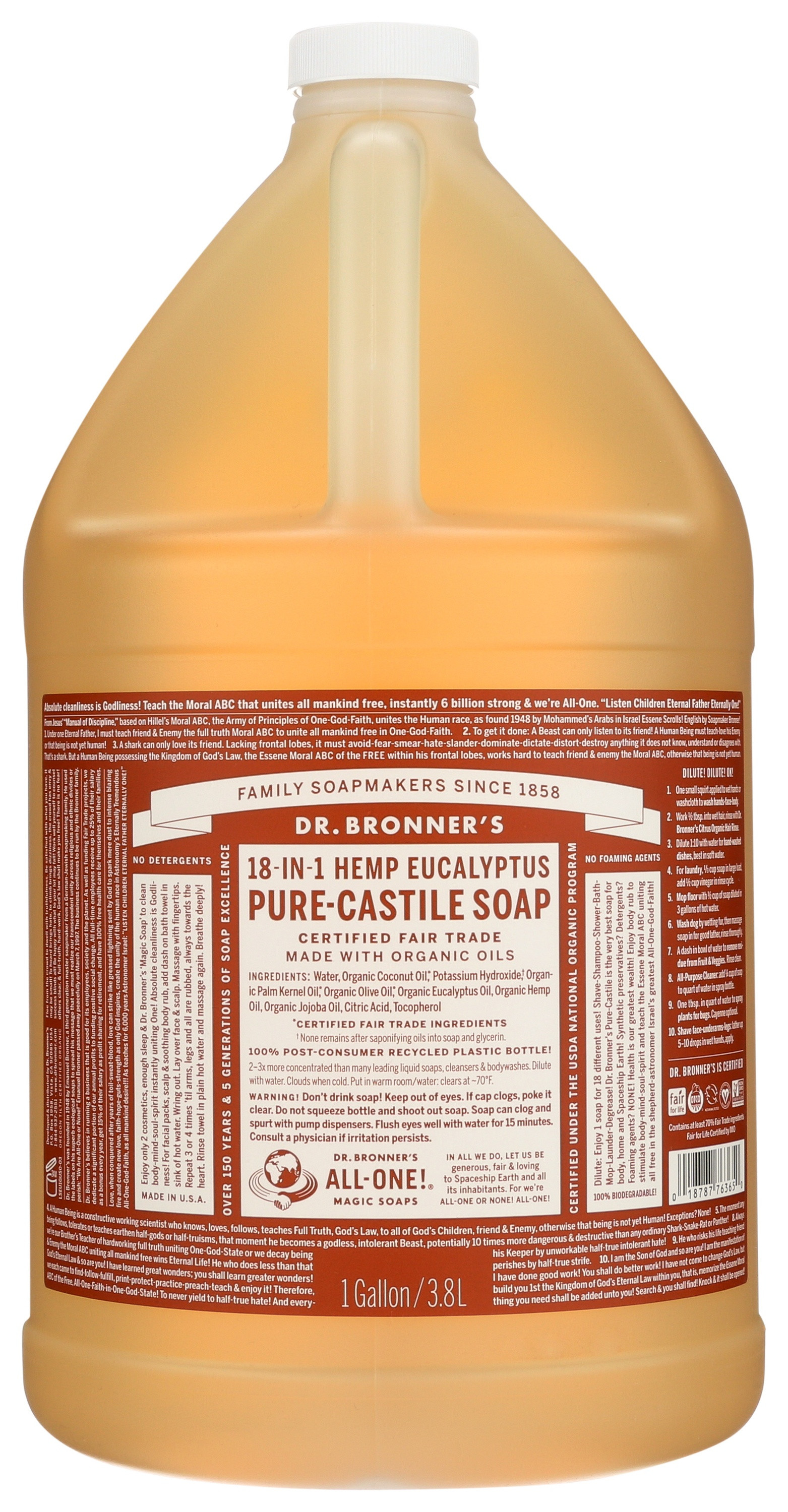 Dr. Bronner's Organic Hemp Pure Castile Soap, Eucalyptus