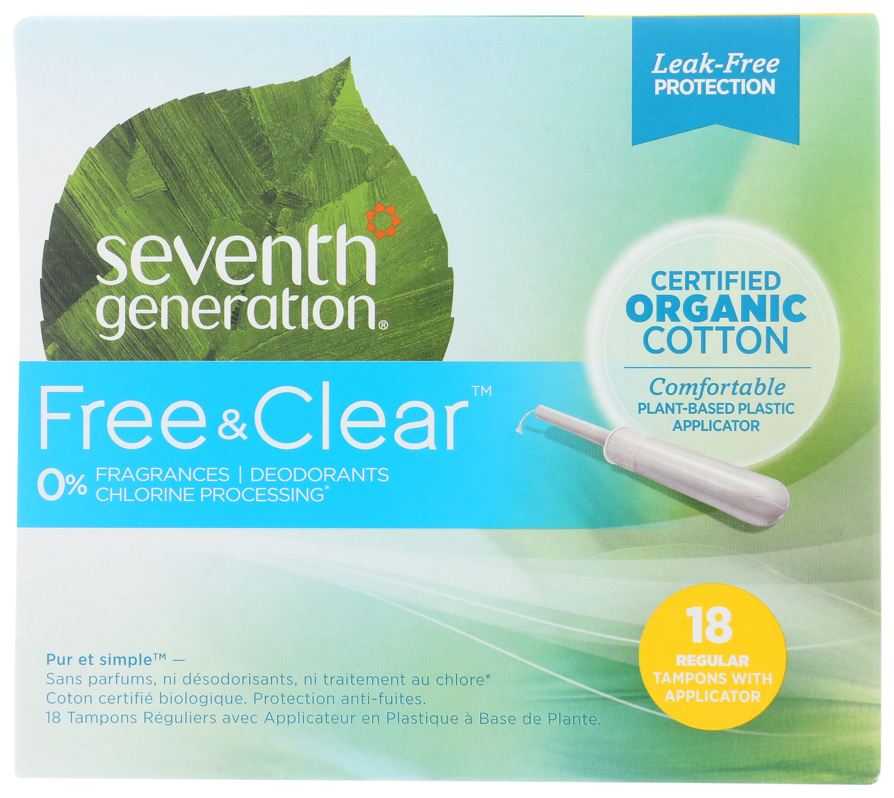 Seventh Generation Free And Clear Regular Tampons With Applicator