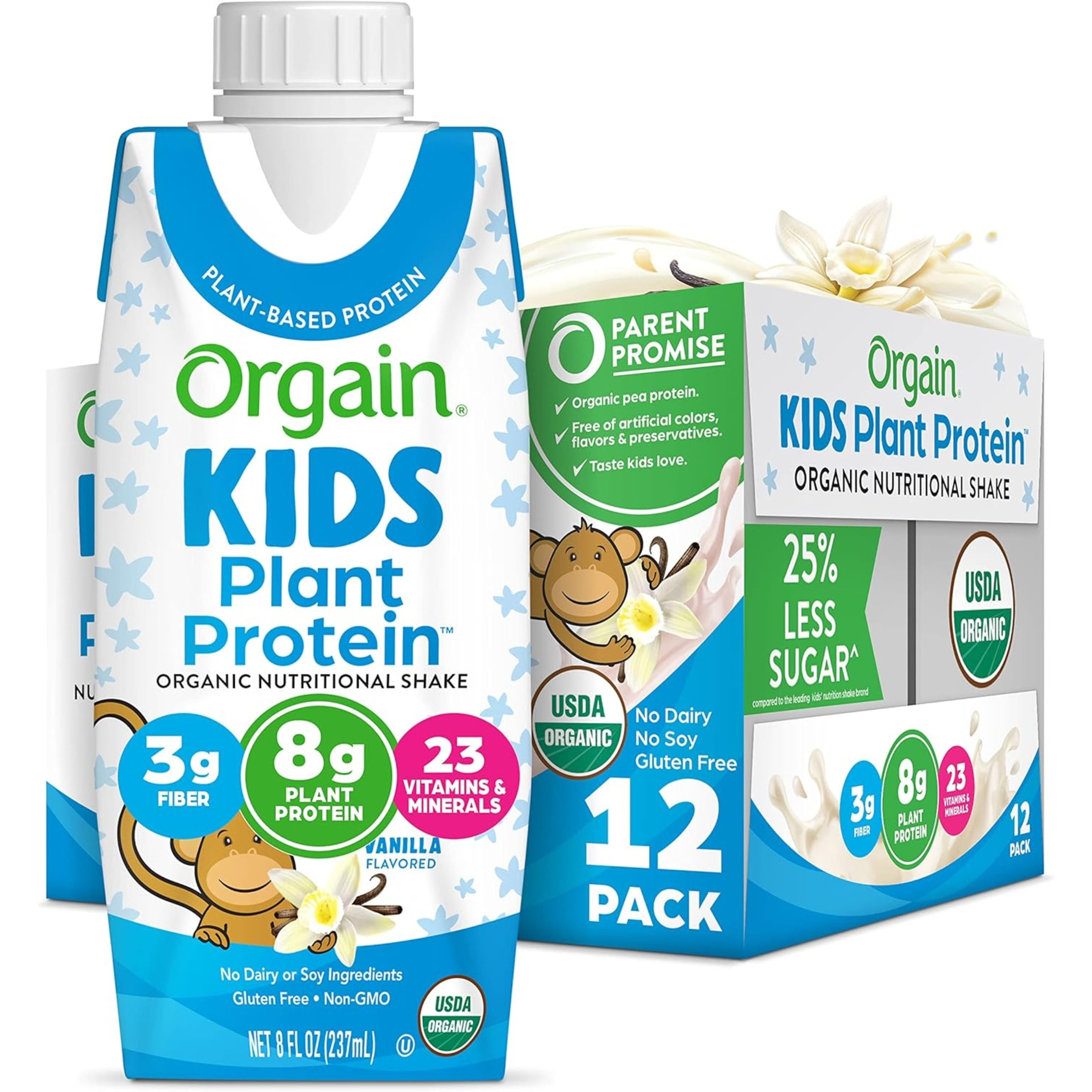 Orgain Kids Plant Protein Organic Nutritional Shake, Vanilla