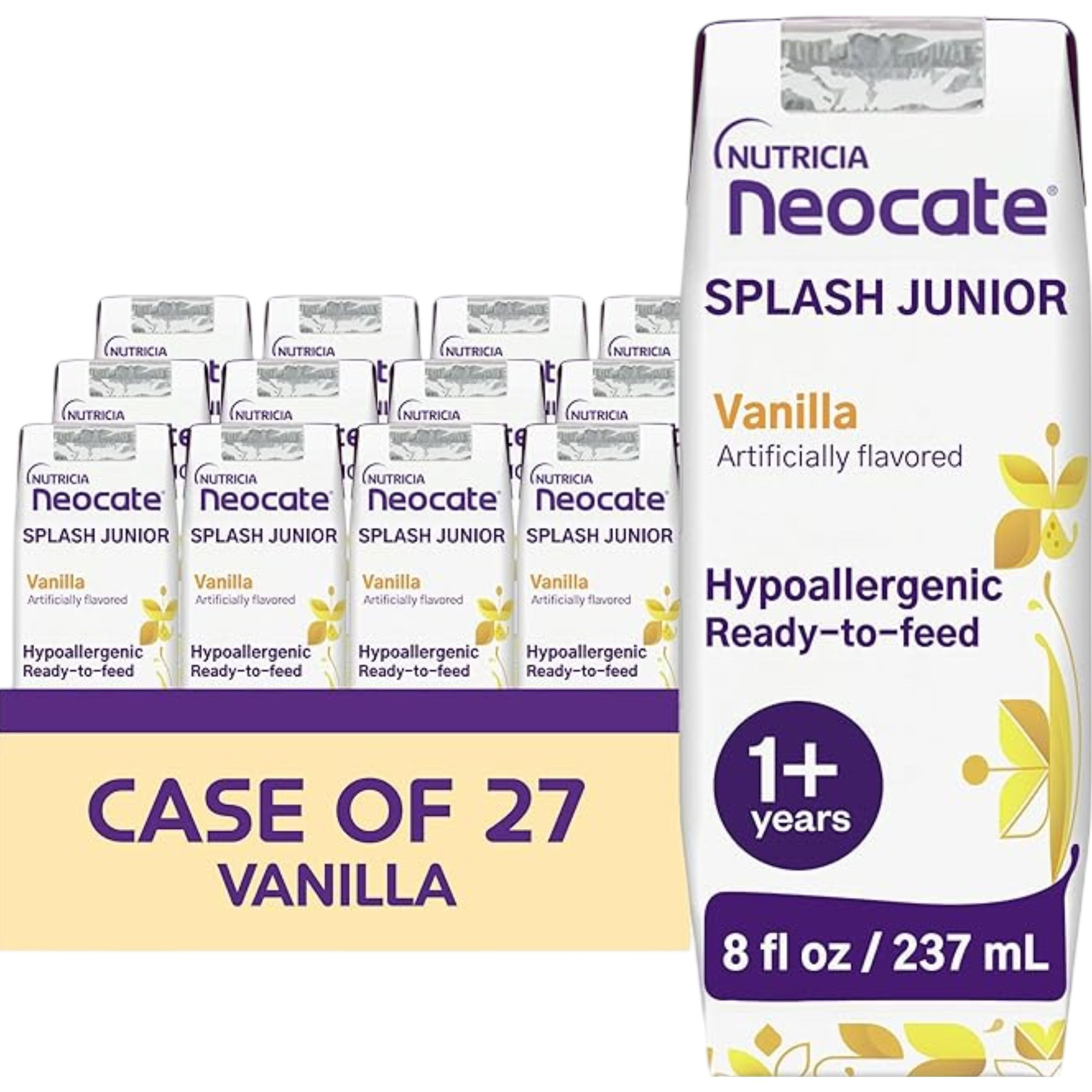 Neocate Splash Junior Amino Acid Based Supplemental Formula, Vanilla, 8 oz.