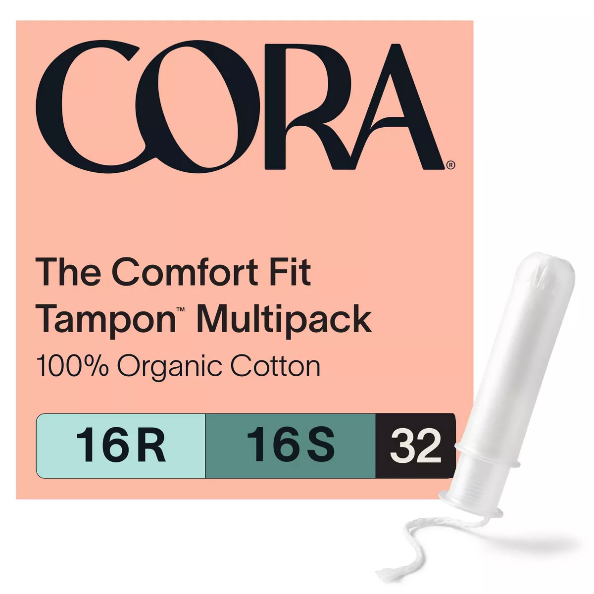 Cora Organic Cotton Tampons With Applicator