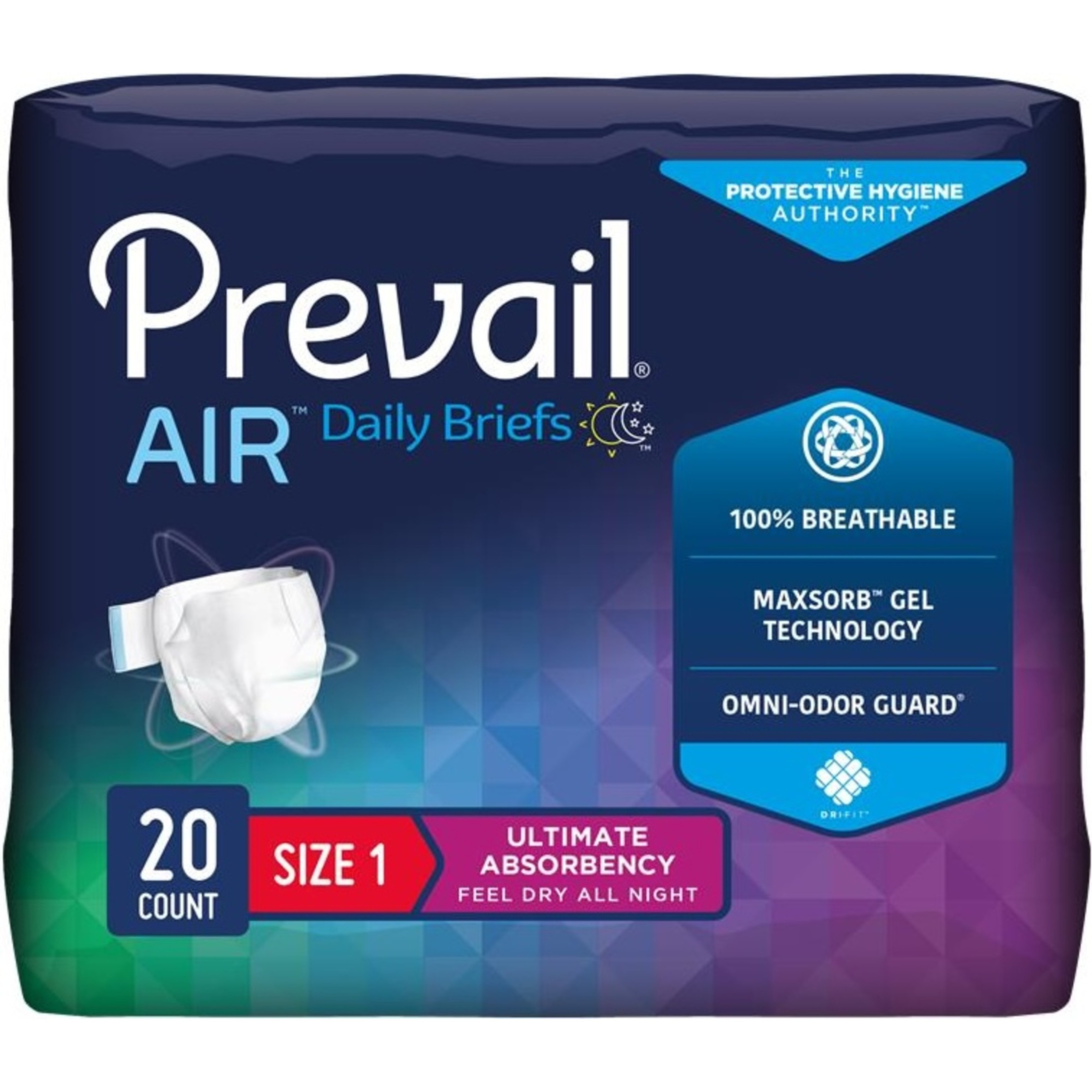 Prevail Air Daily Adult Incontinence Briefs with Tabs, Ultimate Absorbency