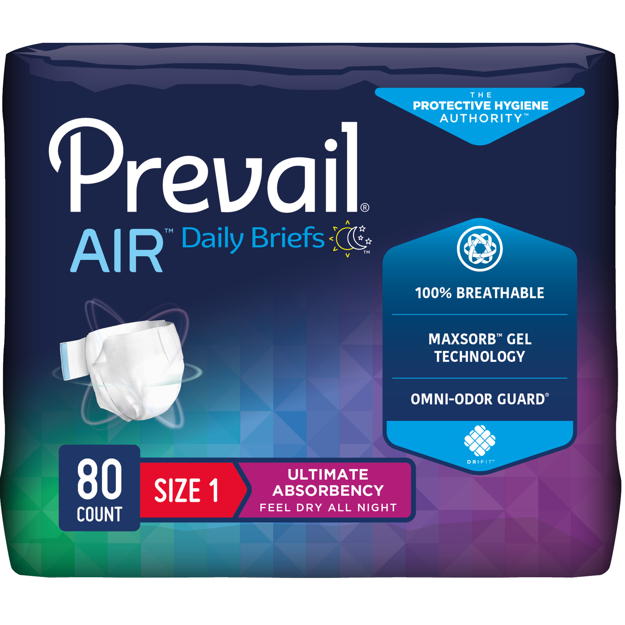 Prevail Air Daily Adult Incontinence Briefs with Tabs, Ultimate Absorbency