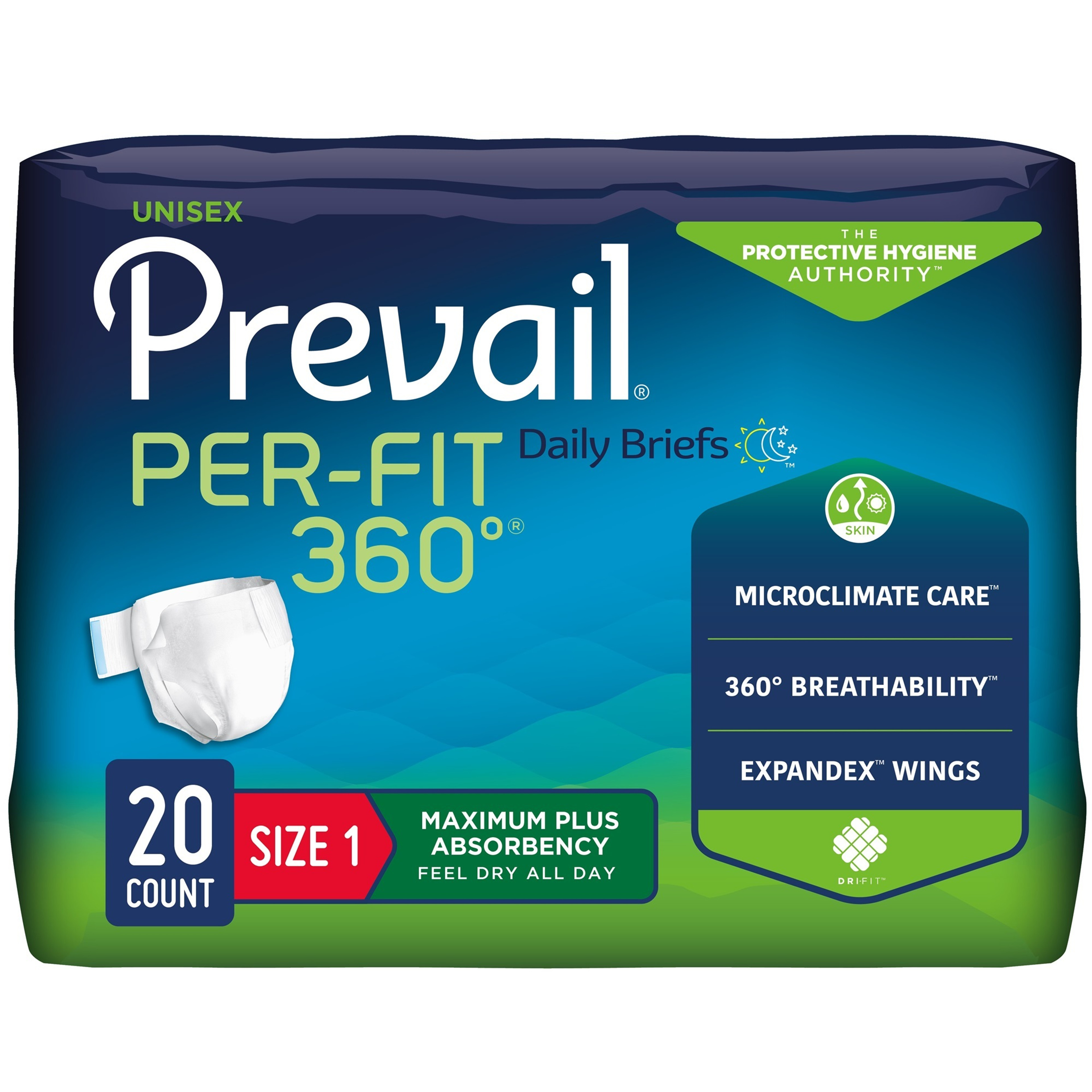 Prevail Per-Fit 360 Daily Adult Incontinence Briefs with Tabs, Maximum Plus