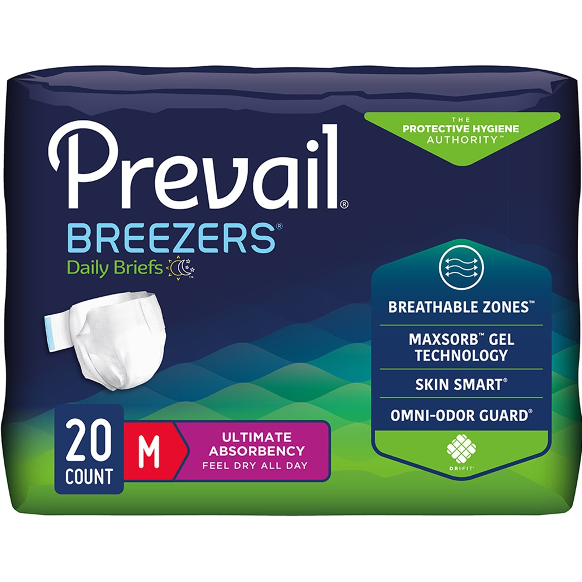 Prevail Breezers Adult Incontinence Briefs with Tabs, Ultimate Absorbency