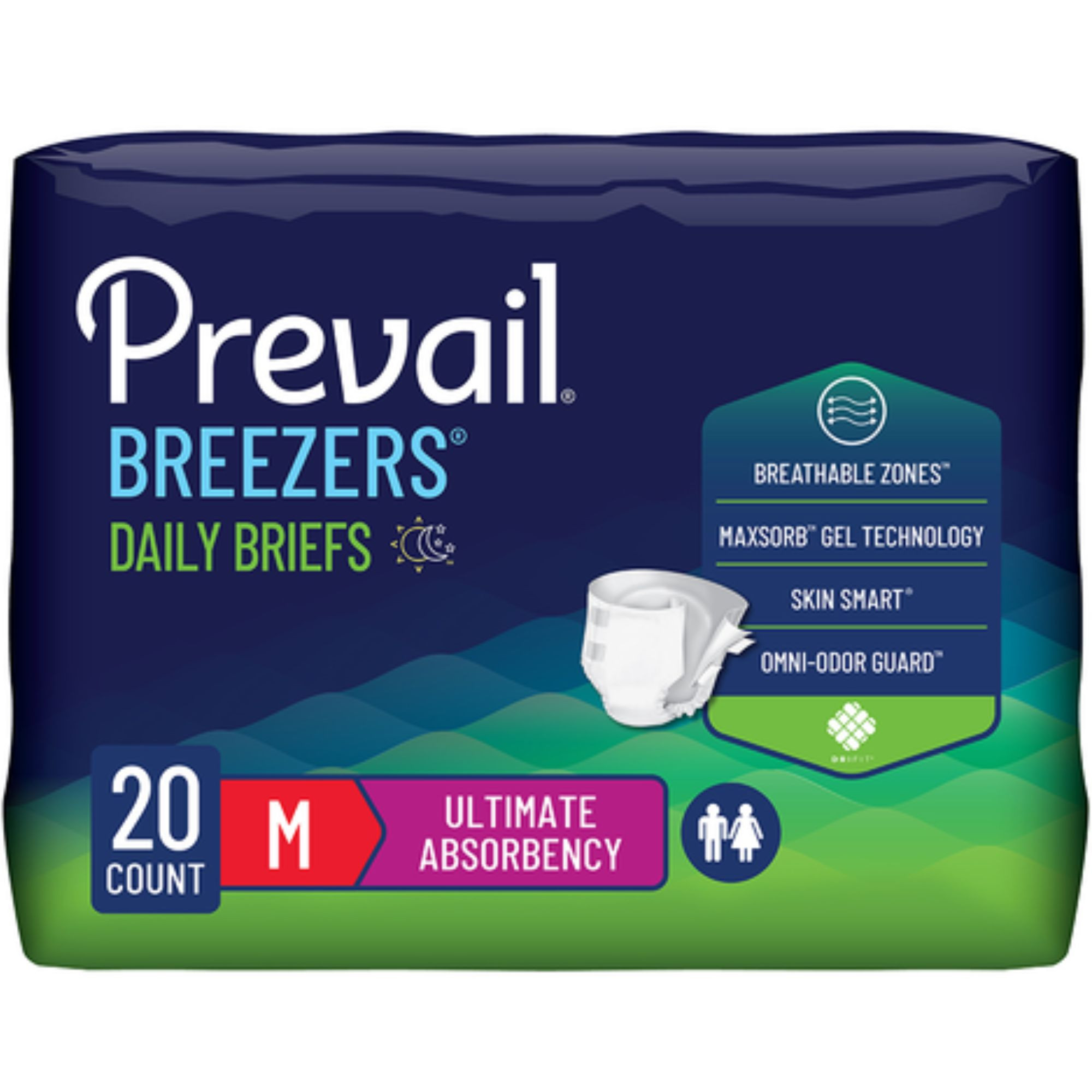 Prevail Breezers Adult Incontinence Briefs with Tabs, Ultimate Absorbency