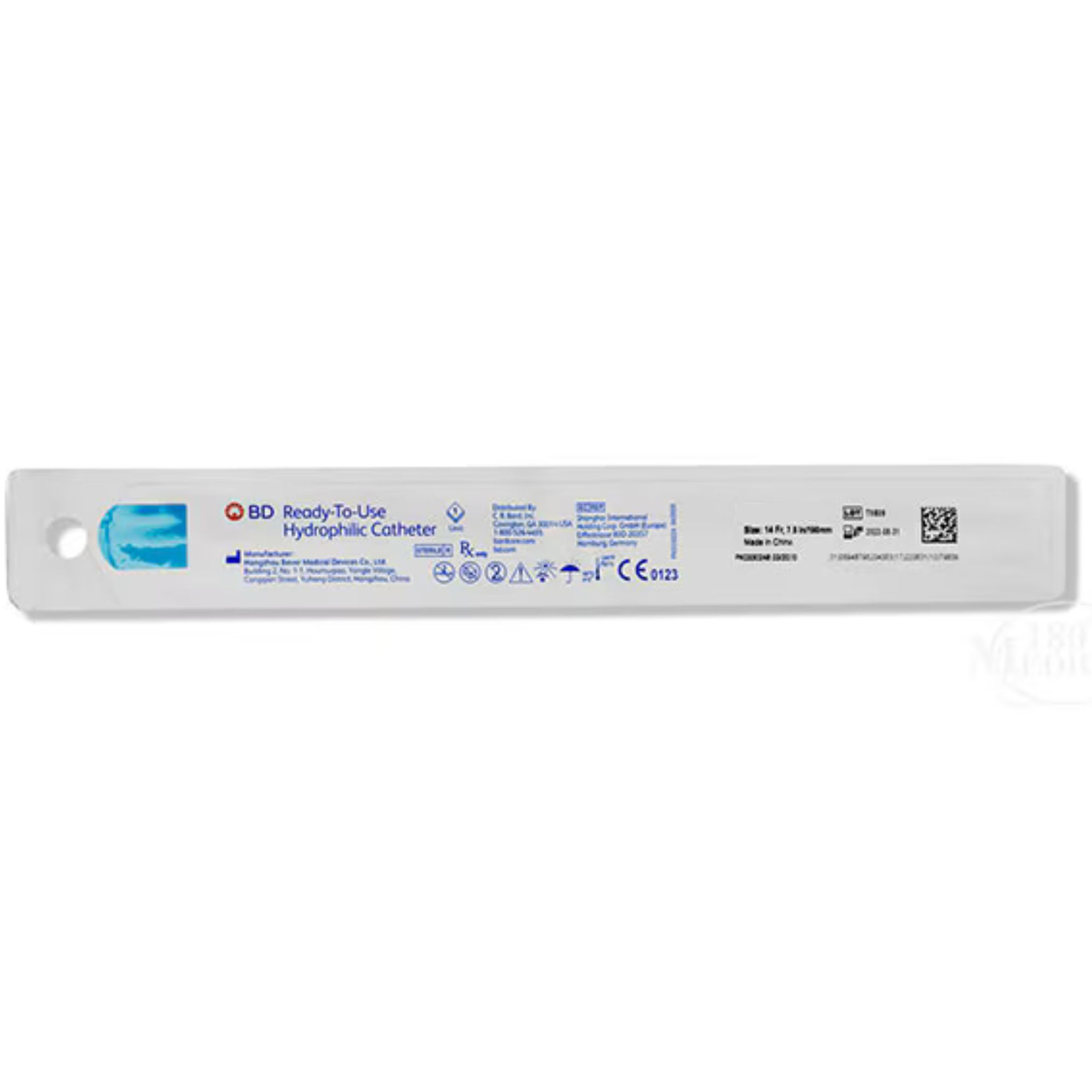 Bard Ready-To-Use Male Intermittent Coude Tip Catheter, 16" Length
