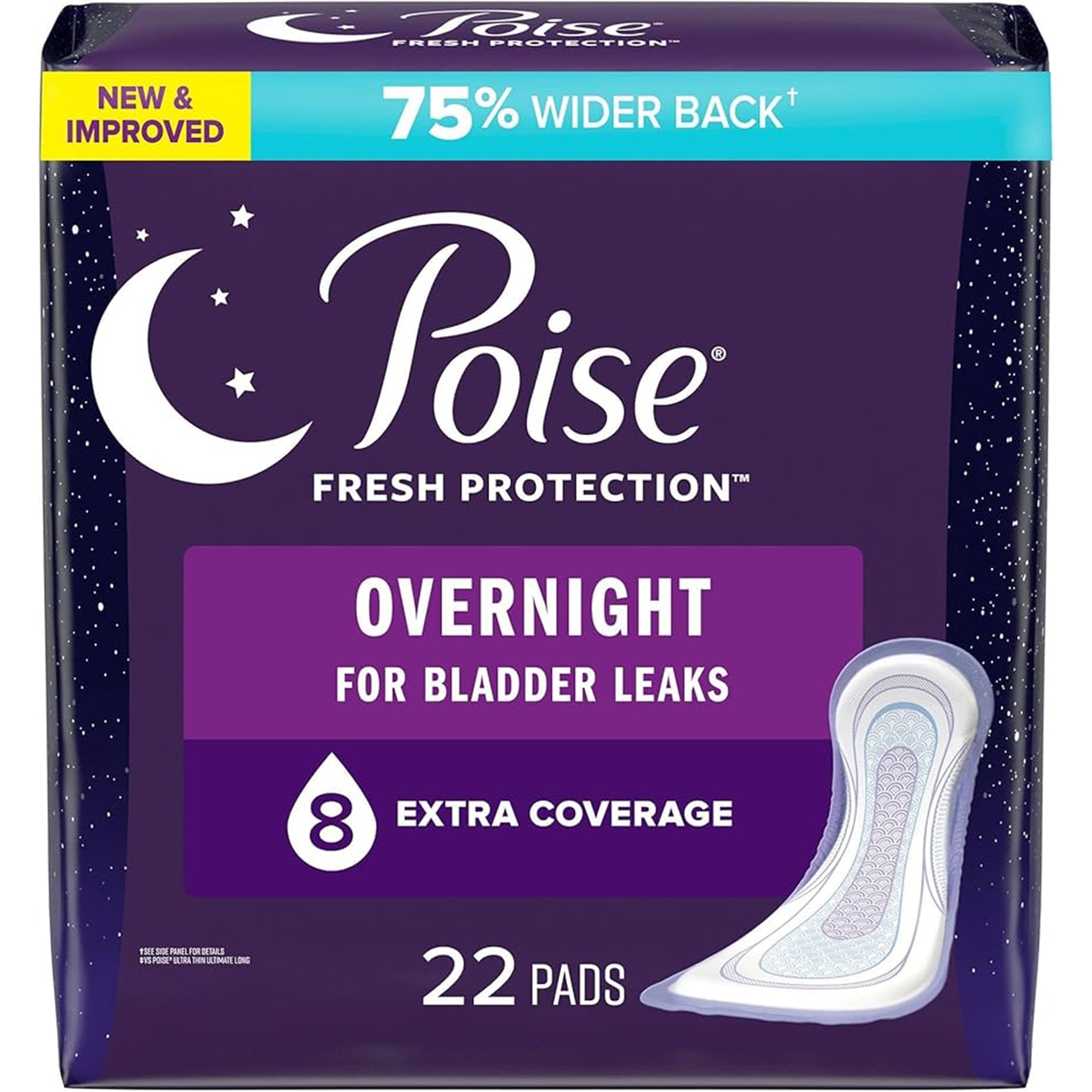 Poise Overnight Pads, Ultimate