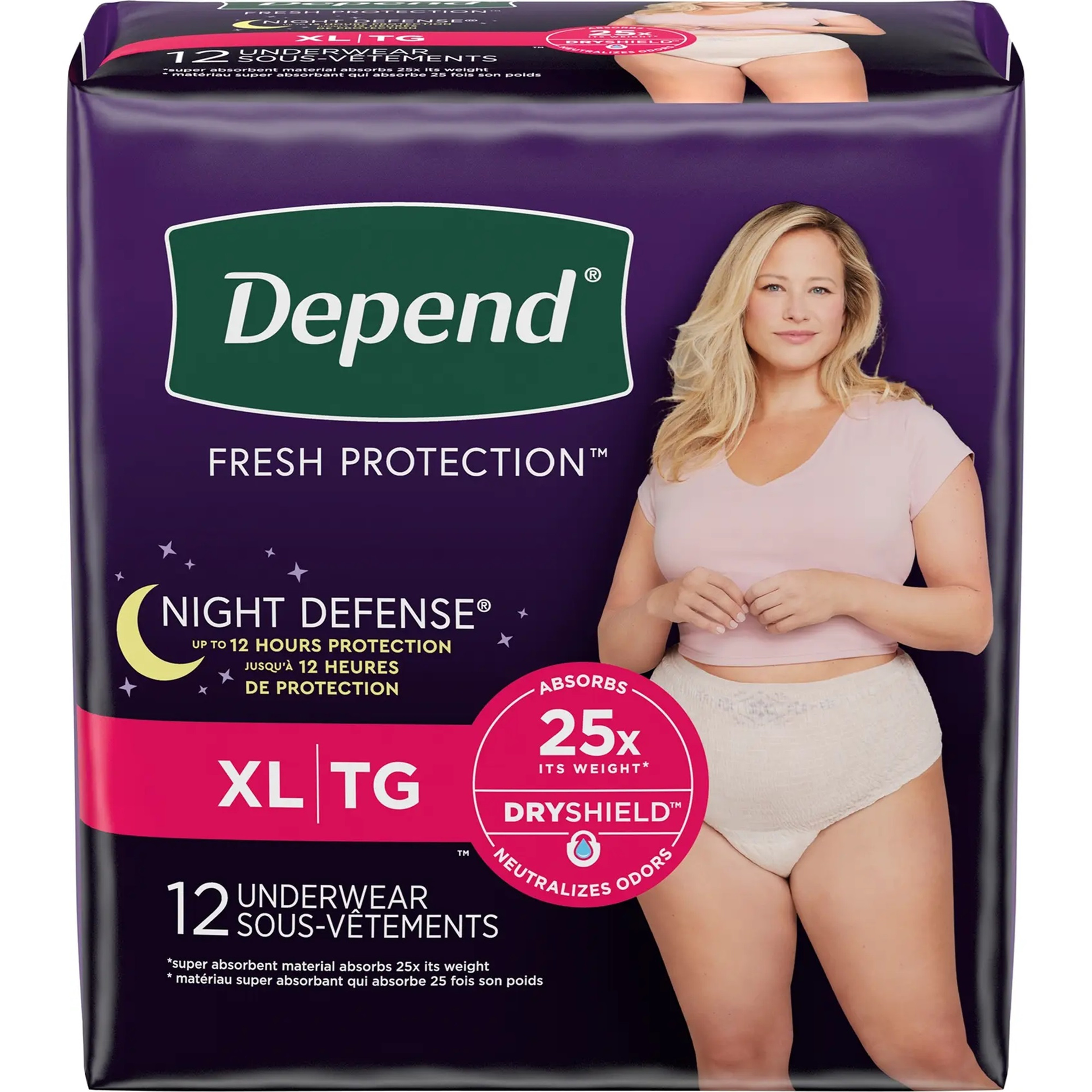 Depend Night Defense Pull-Up Underwear for Women, Overnight