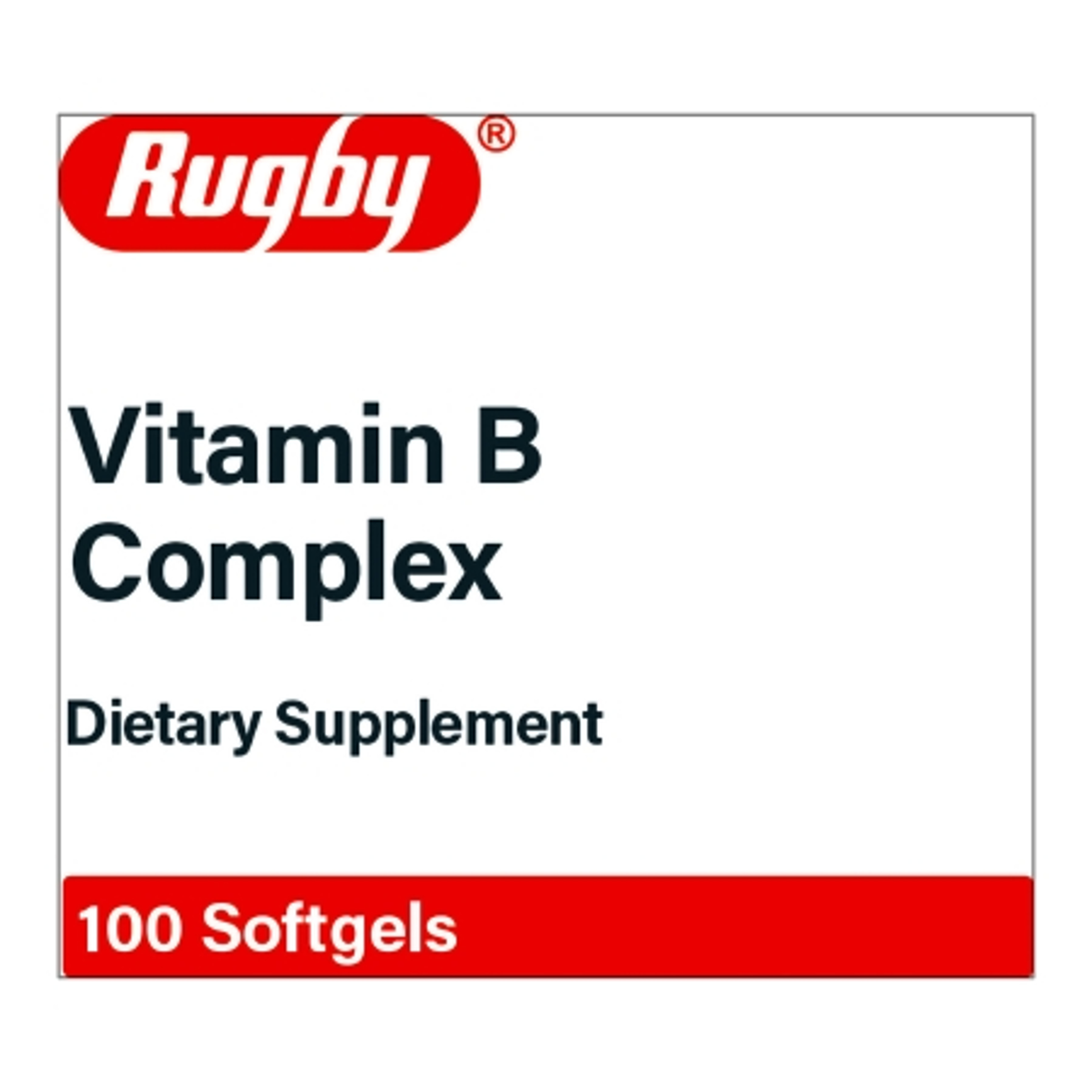 Rugby B-Complex Dietary Supplement, 100 Capsules