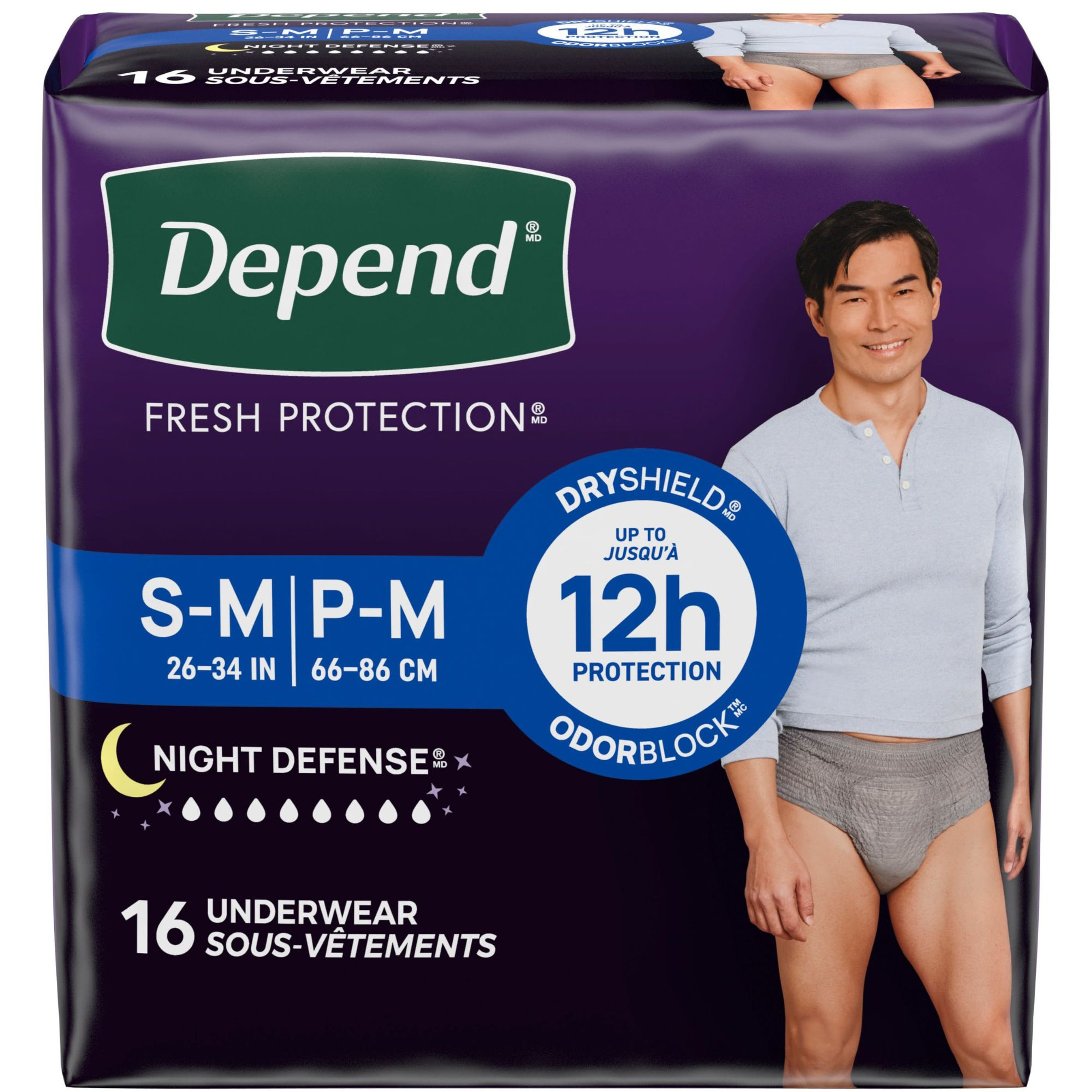 Depend Night Defense Pull-Up Underwear for Men, Overnight Absorbency