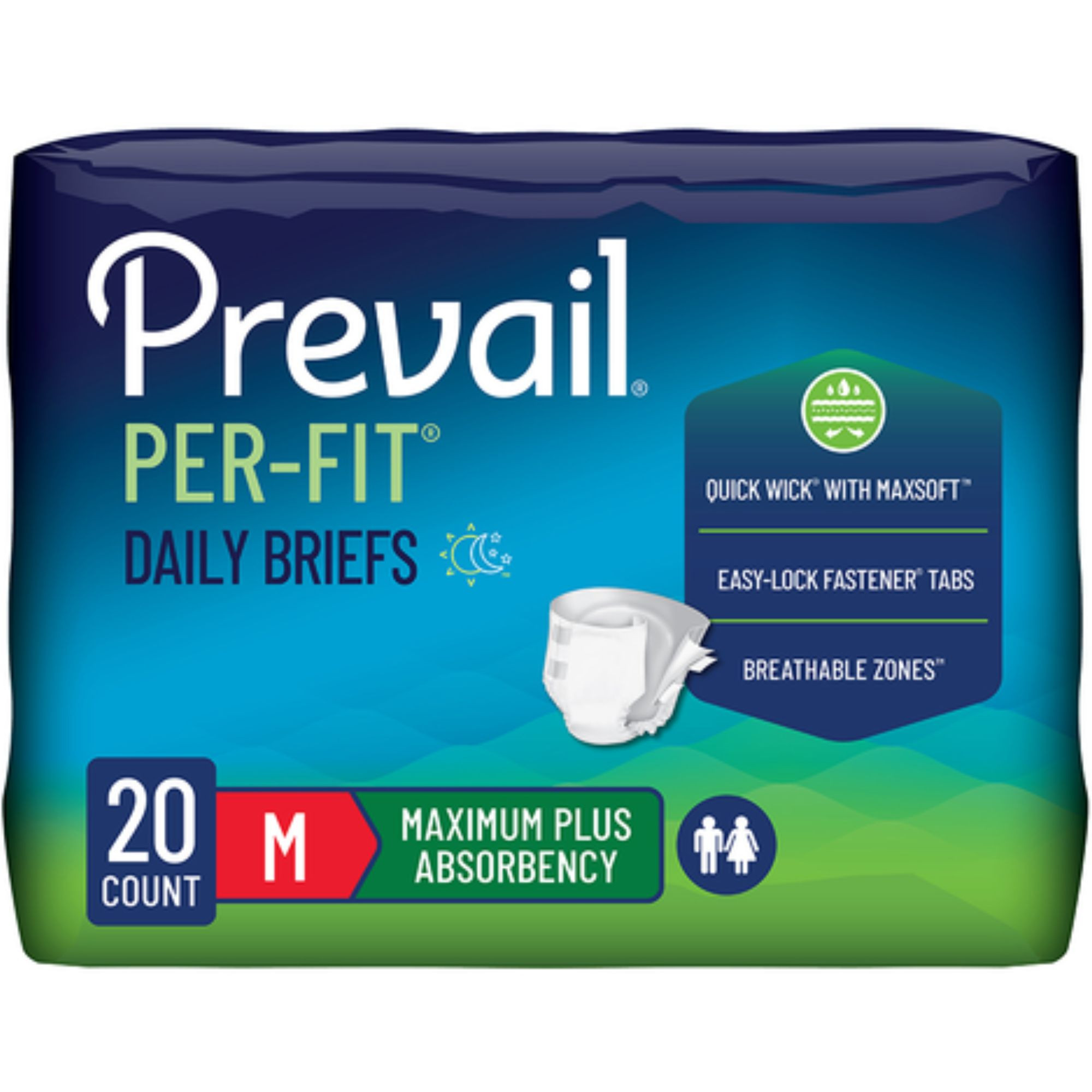 Prevail Per-Fit Adult Incontinence Briefs with Tabs, Maximum Plus Absorbency