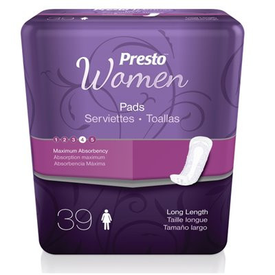Presto Maximum Absorbency Pads for Women