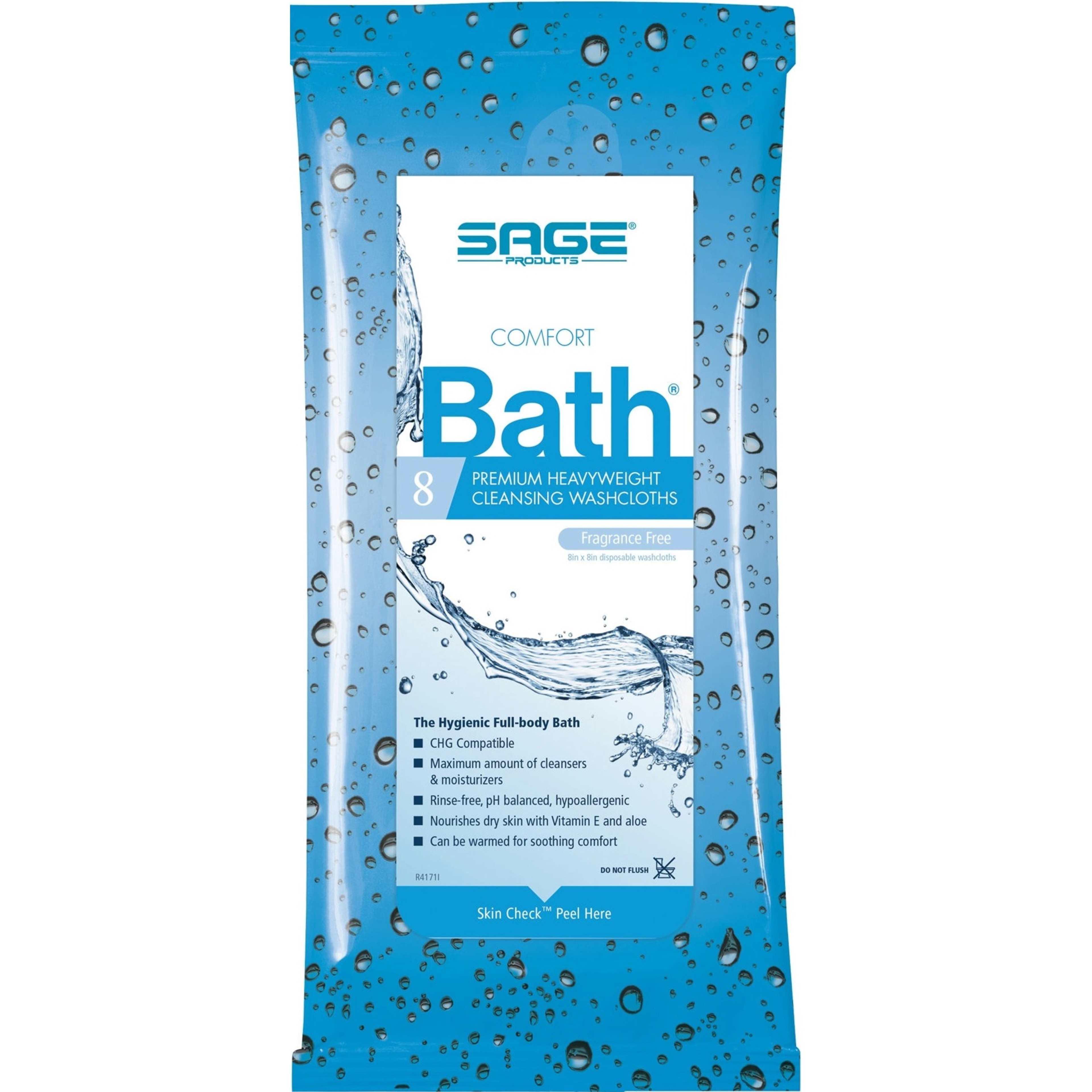 Sage Products Rinse-Free Bath Wipe, Heavy Weight