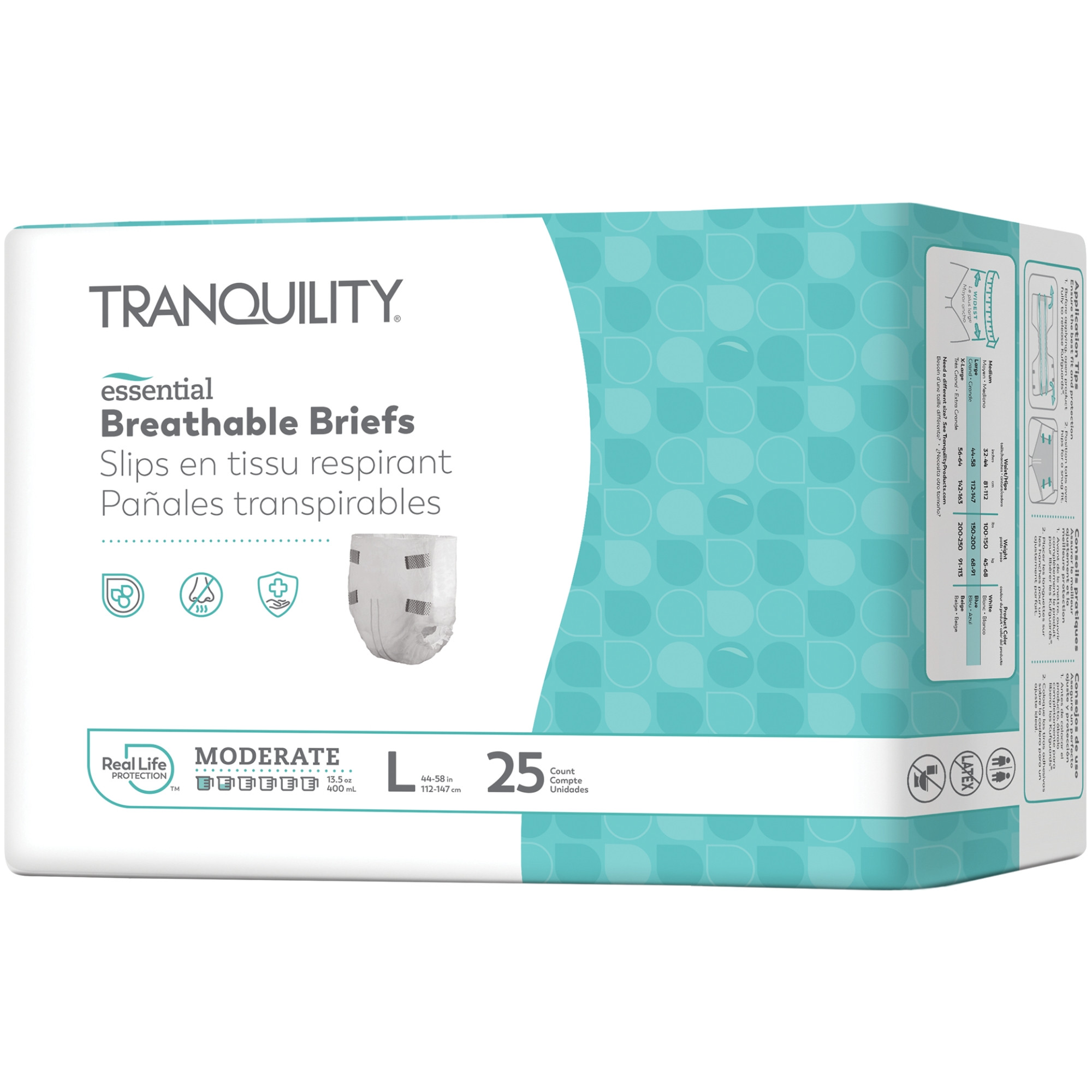 Tranquility Essential Breathable Adult Briefs with Tabs, Moderate Absorbency