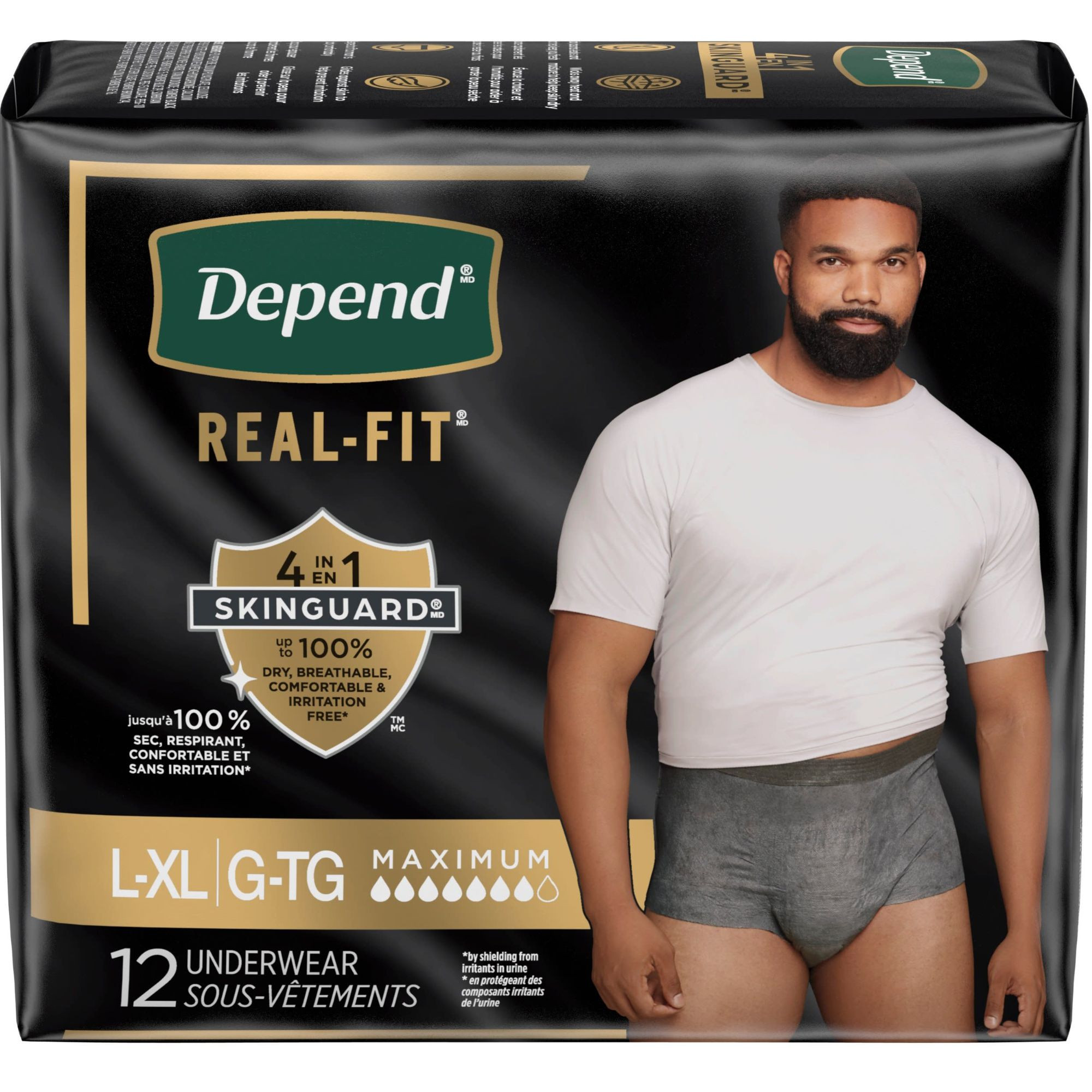 Depend Real-Fit Pull-Up Underwear for Men, Maximum