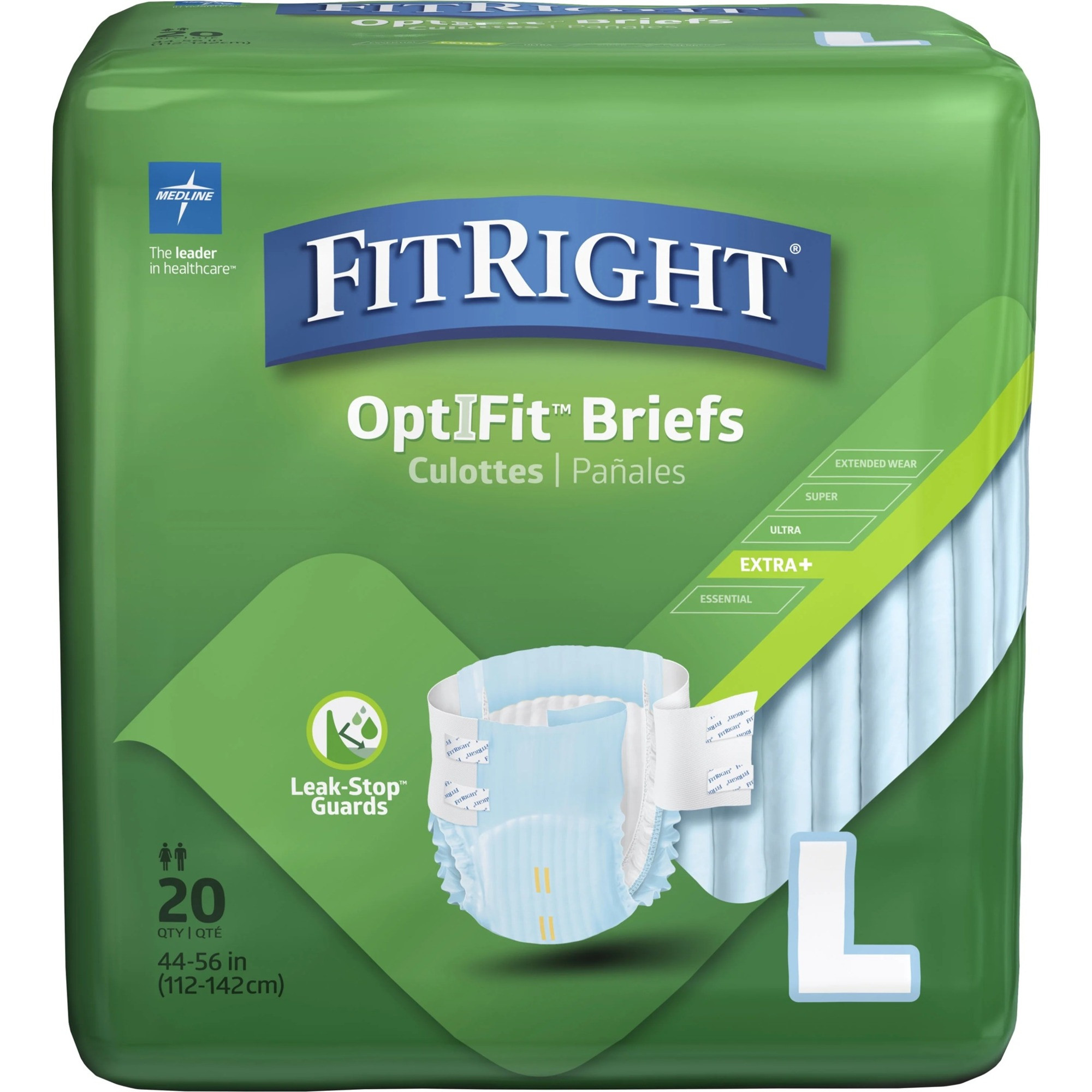 FitRight OptiFit Plus Adult Incontinence Briefs, Heavy Absorbency