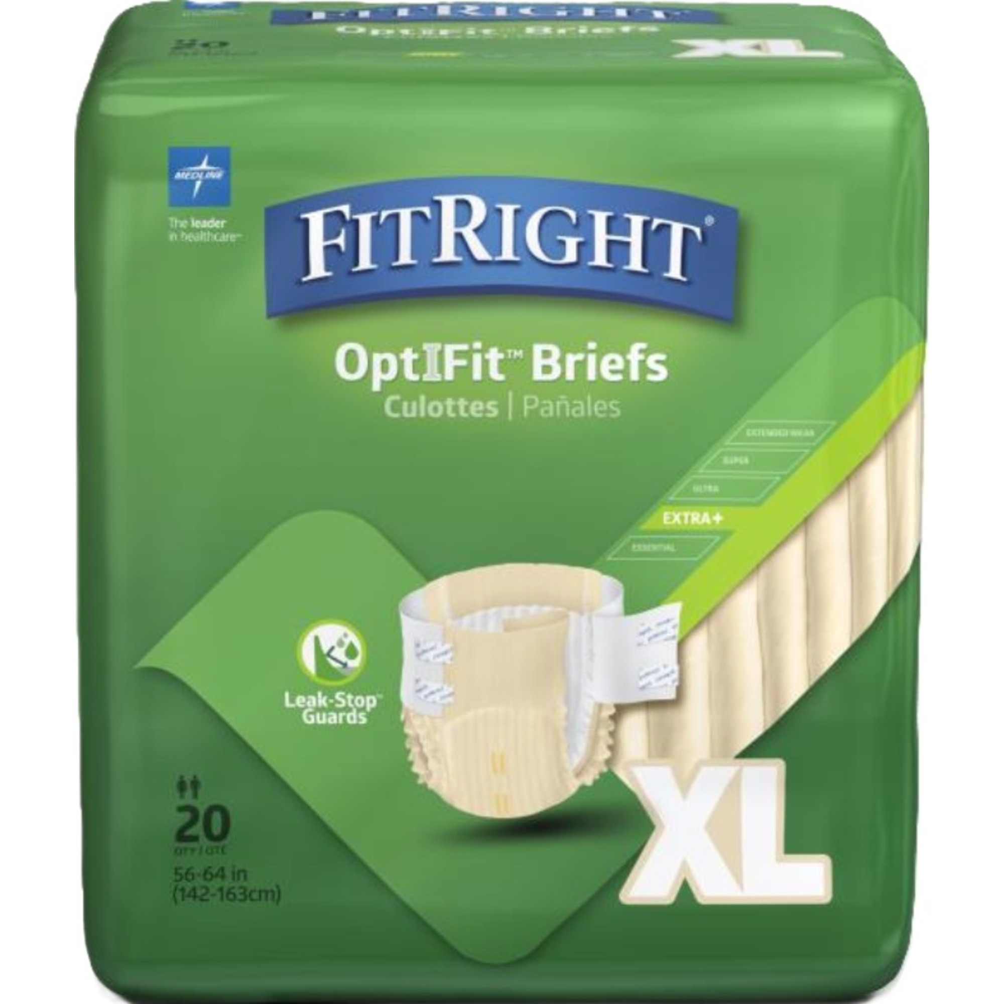 FitRight OptiFit Plus Adult Incontinence Briefs, Heavy Absorbency
