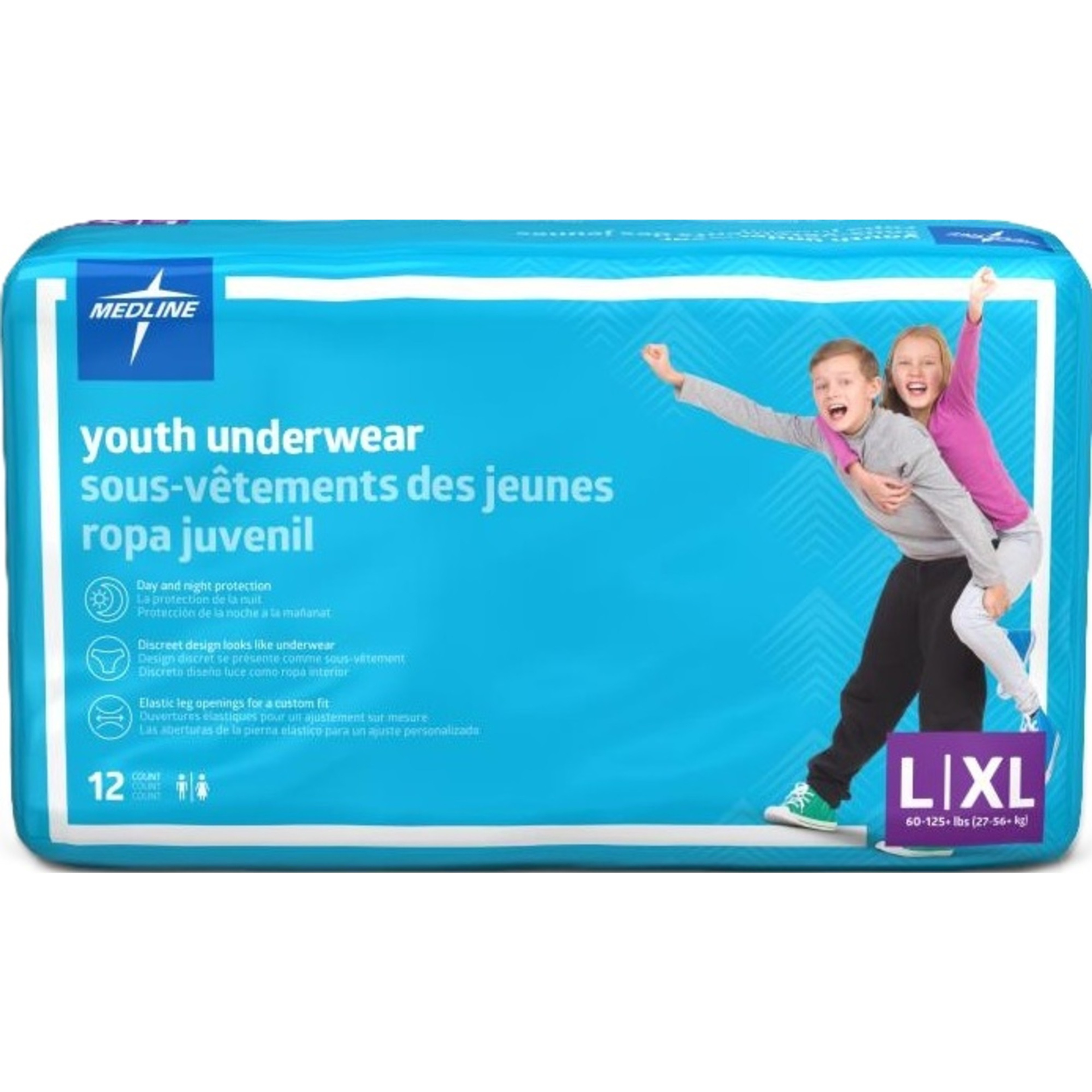 Medline Youth Protective Underwear, Heavy Absorbency