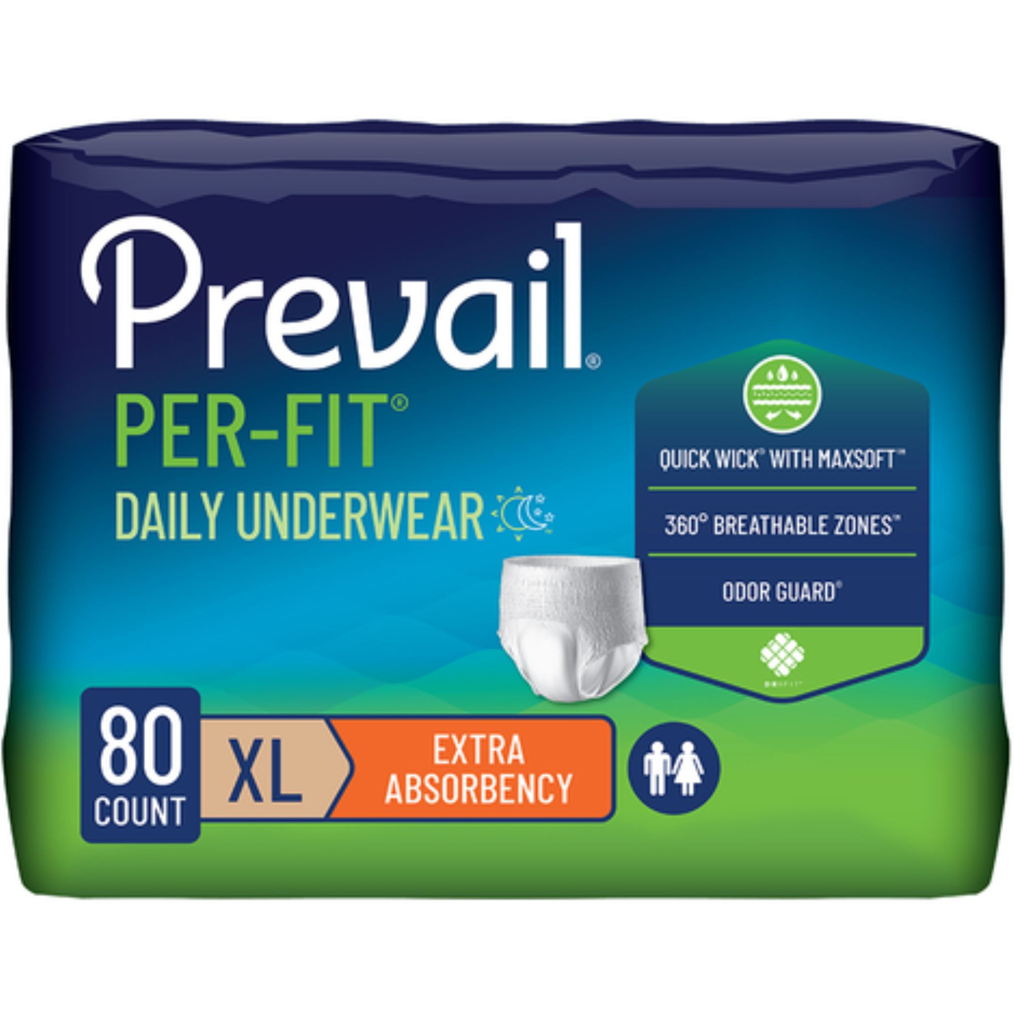 Prevail Per-Fit Daily Adult Incontinence Protective Pull-Up Underwear, Extra Absorbency