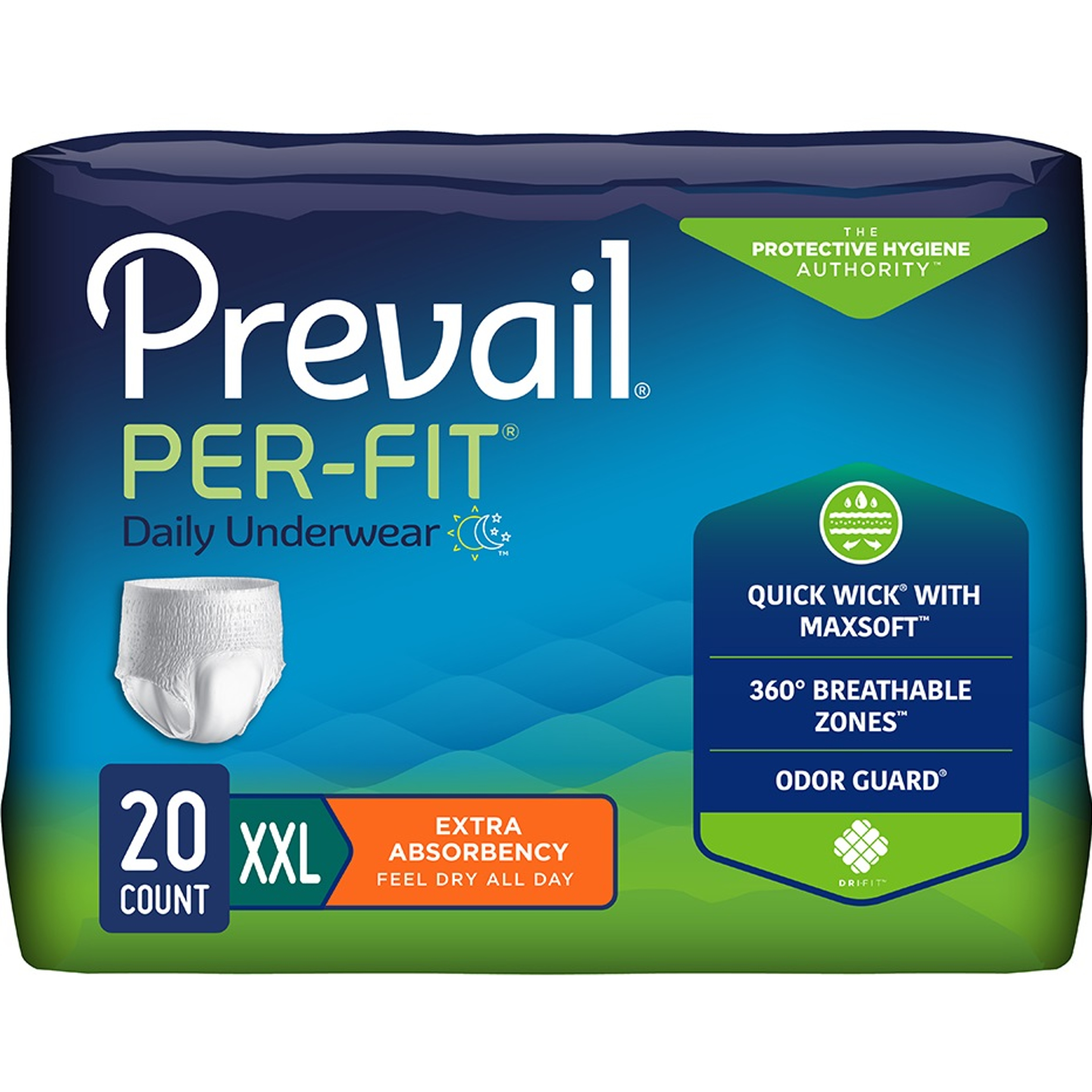Prevail Per-Fit Daily Adult Incontinence Protective Pull-On Underwear, Extra Absorbency