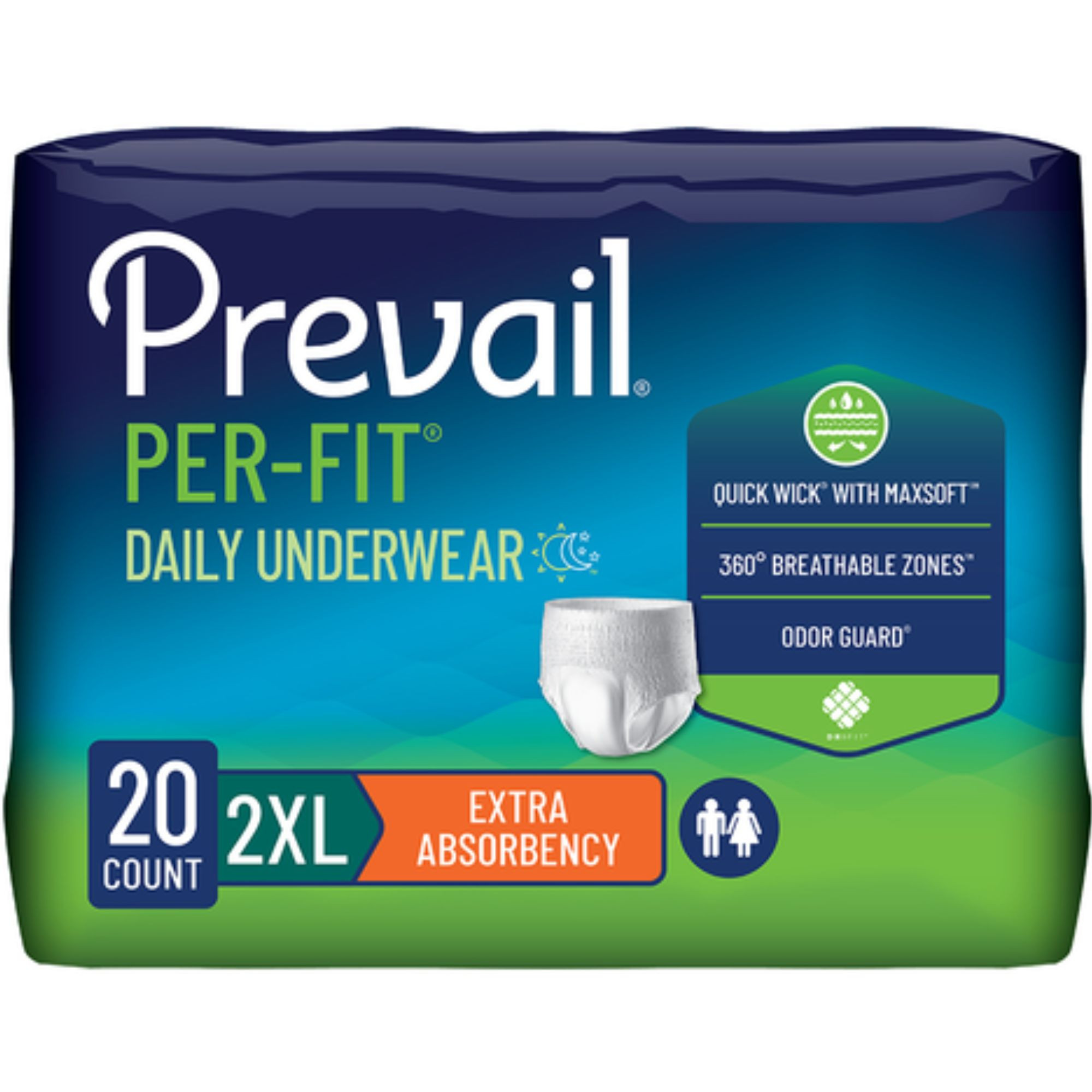 Prevail Per-Fit Daily Adult Incontinence Protective Pull-Up Underwear, Extra Absorbency