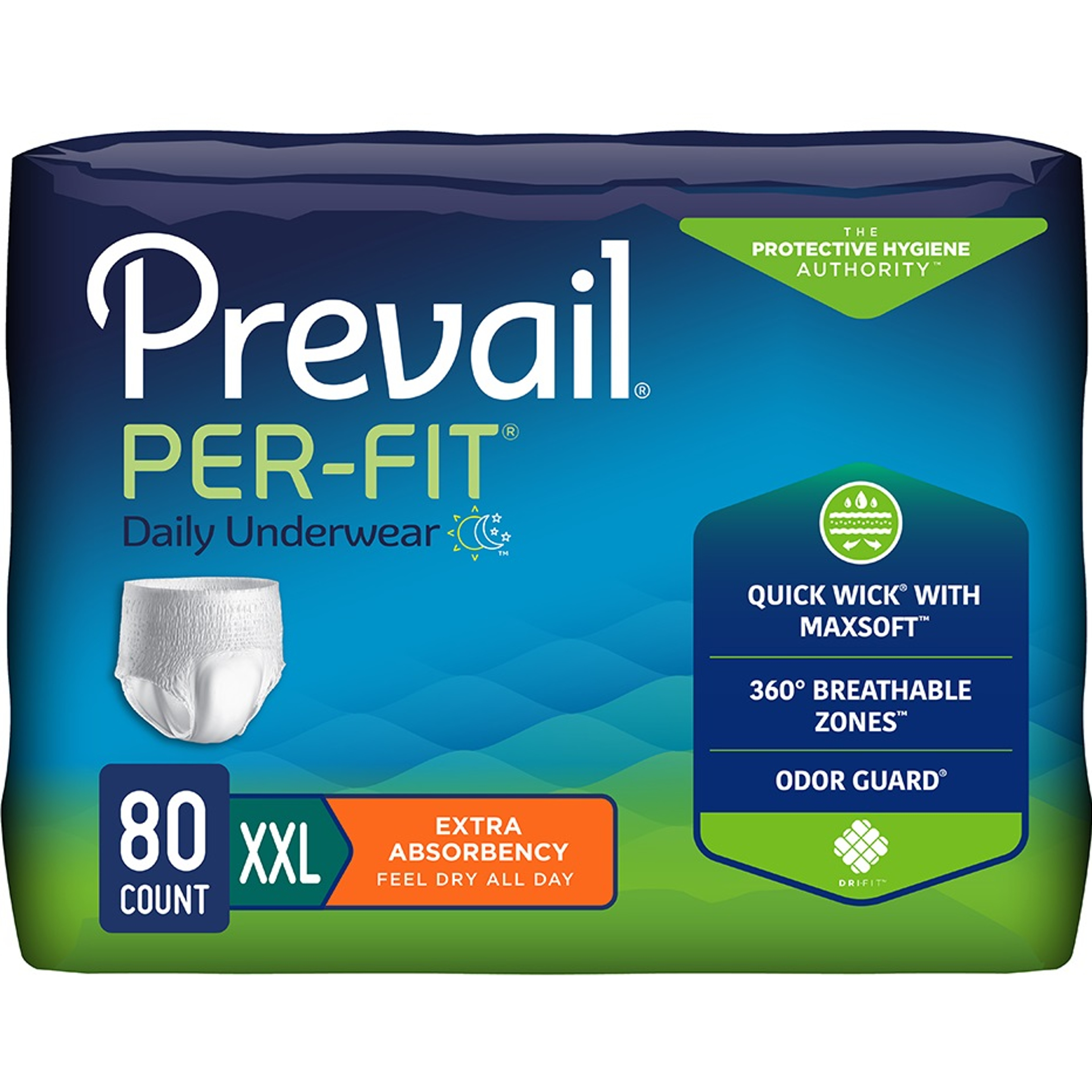 Prevail Per-Fit Daily Adult Incontinence Protective Pull-Up Underwear, Extra Absorbency