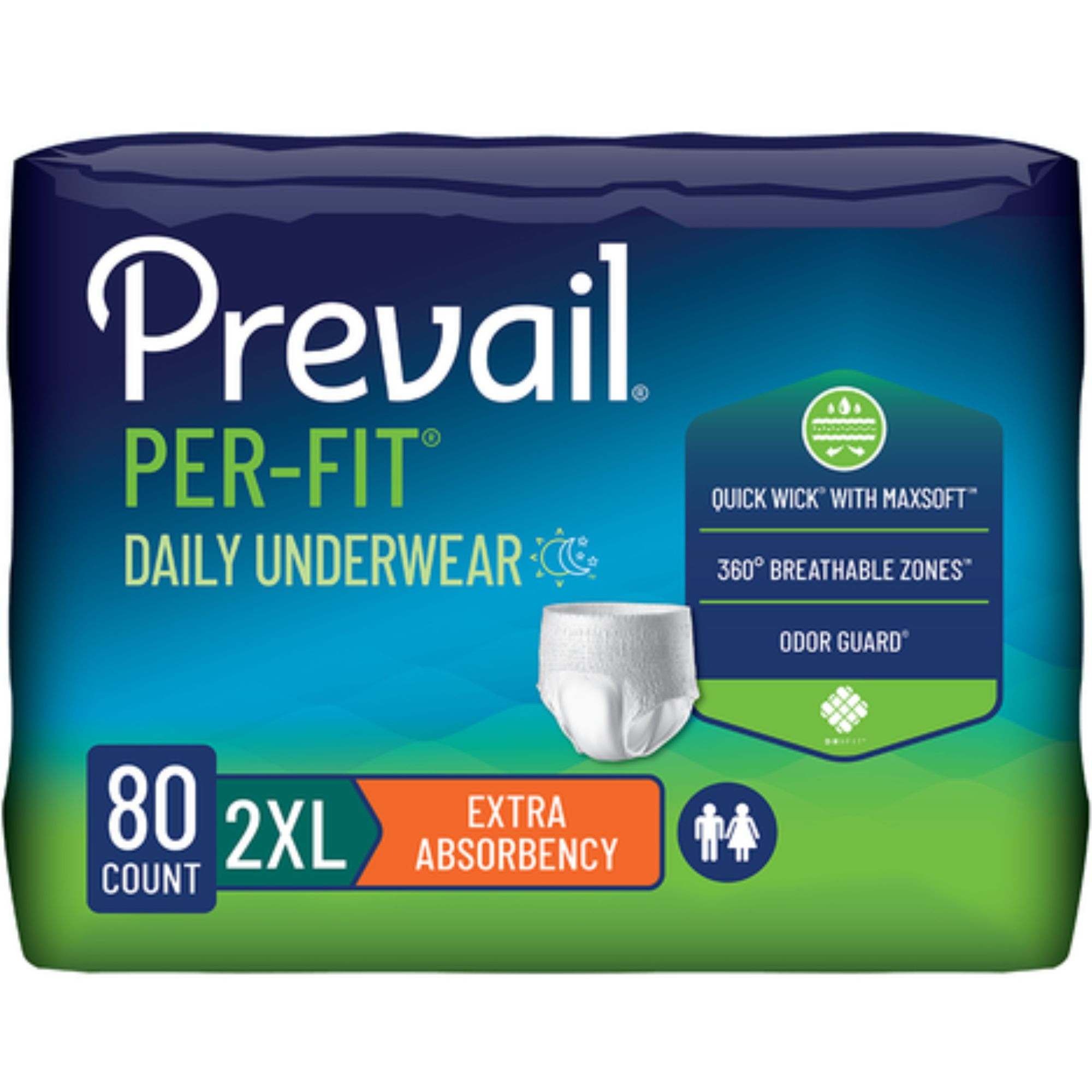 Prevail Per-Fit Daily Adult Incontinence Protective Pull-Up Underwear, Extra Absorbency
