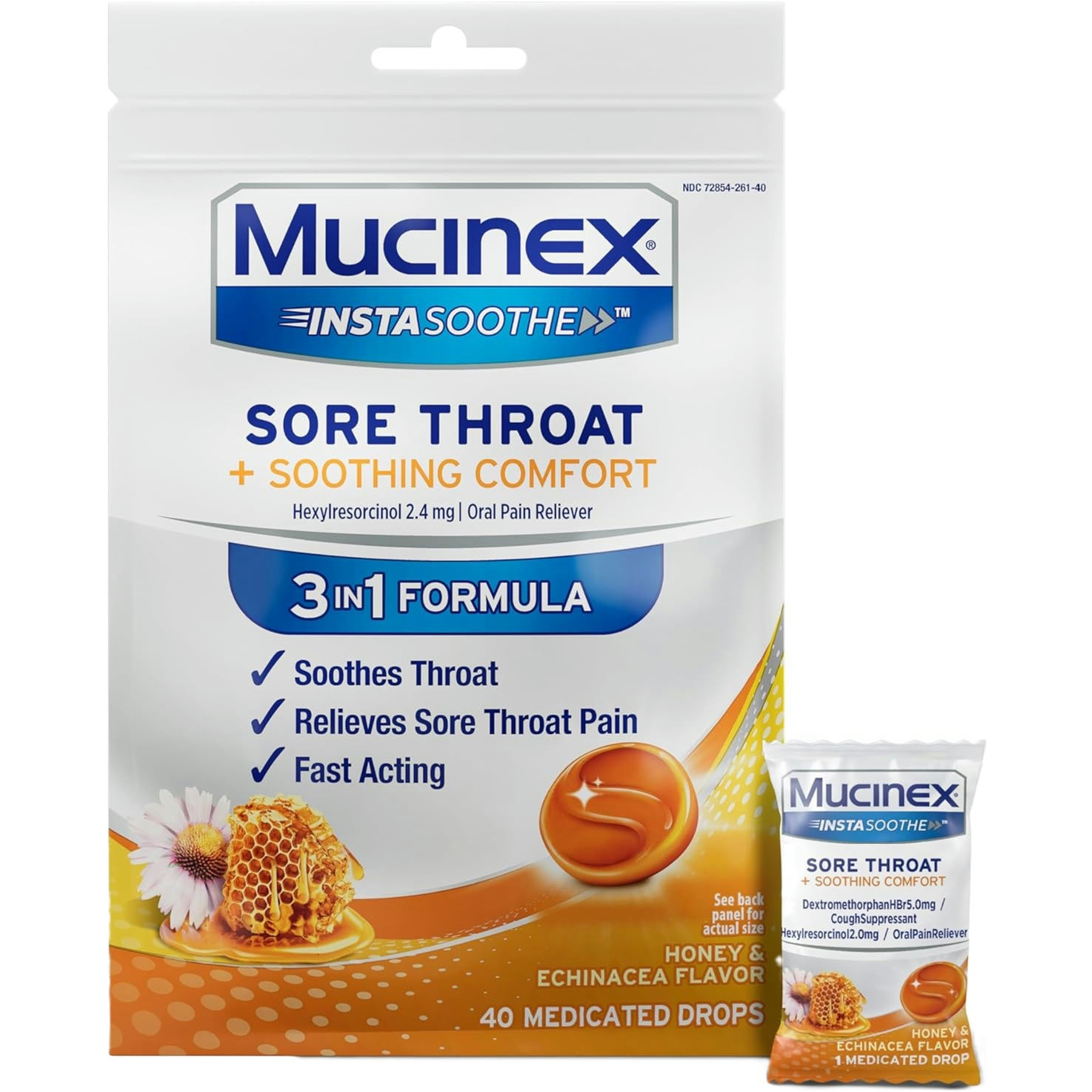 Mucinex InstaSoothe Sore Throat Cough Drops