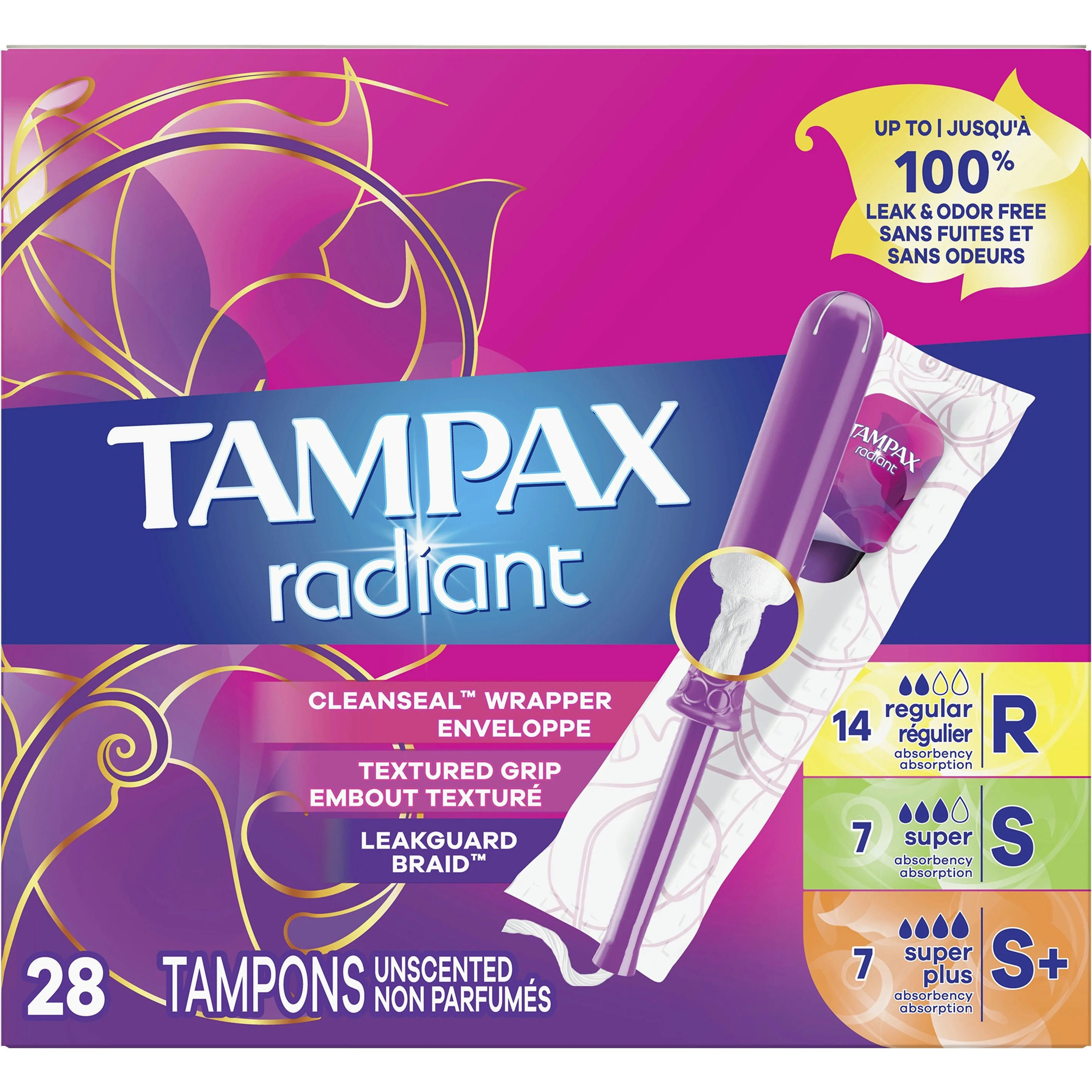 Tampax Radiant Trio Pack Regular/Super/Super Plus Tampons