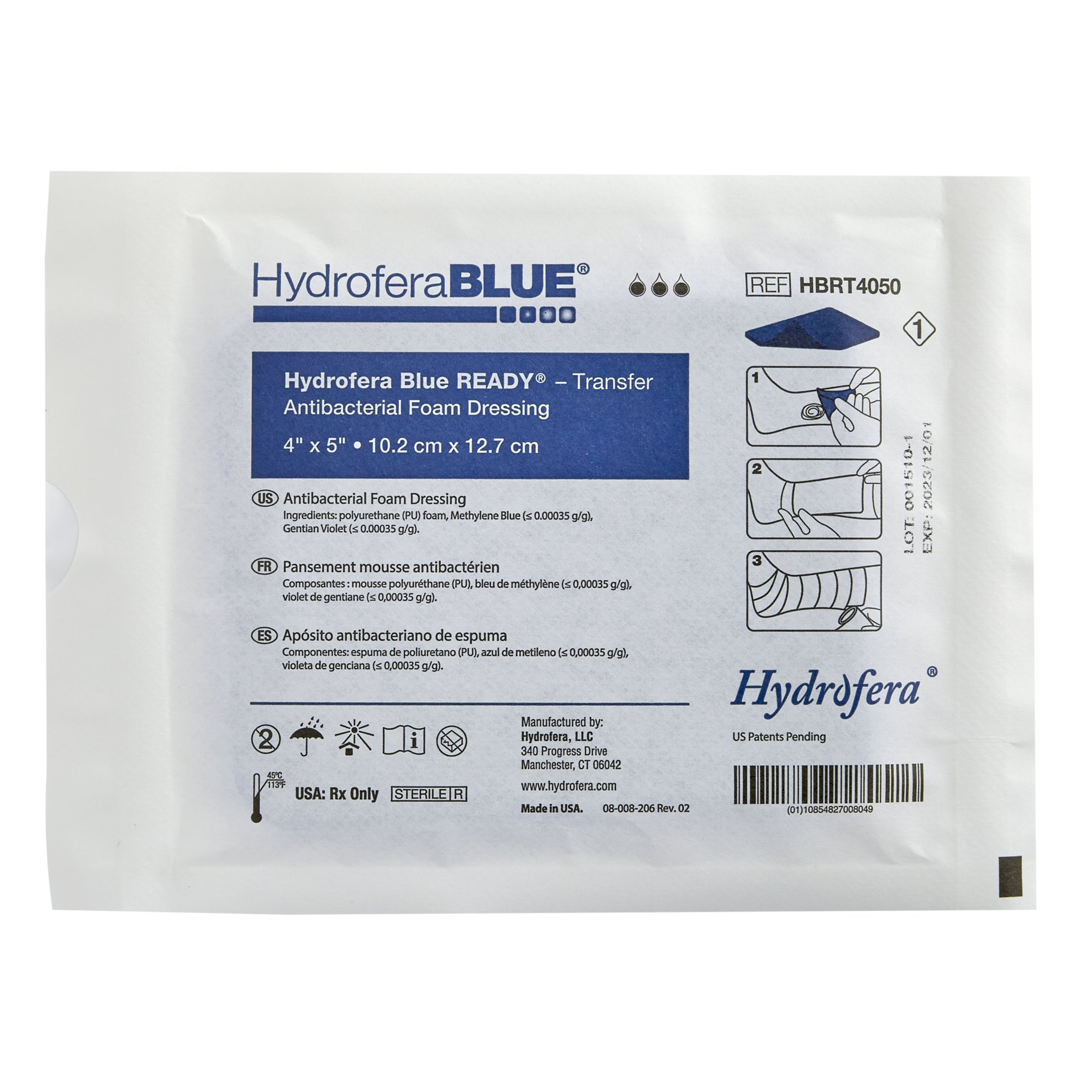 Hydrofera Blue Ready Transfer Antibacterial Foam Dressing